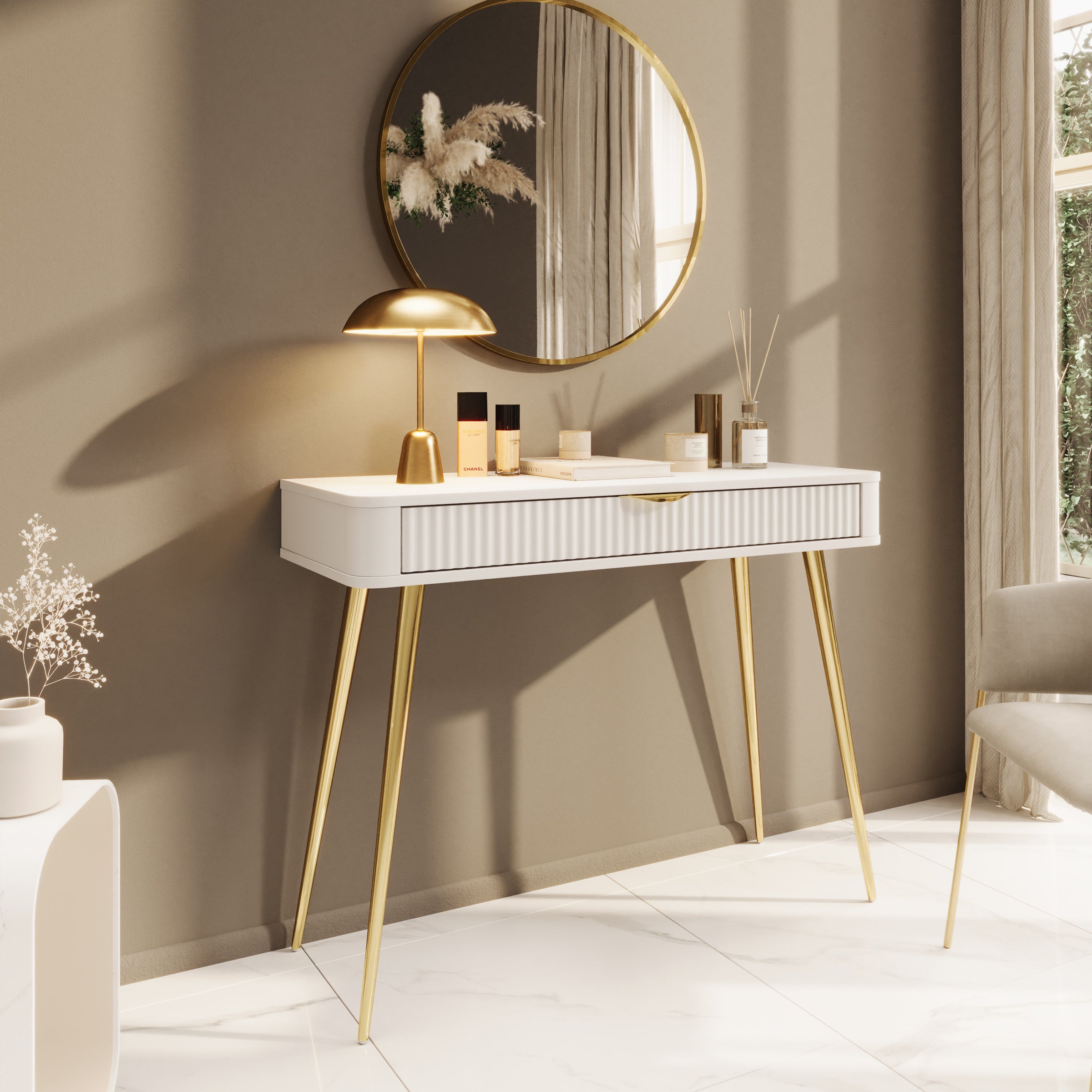 Lima - Kaptafel - Wit - 100x38x78 cm