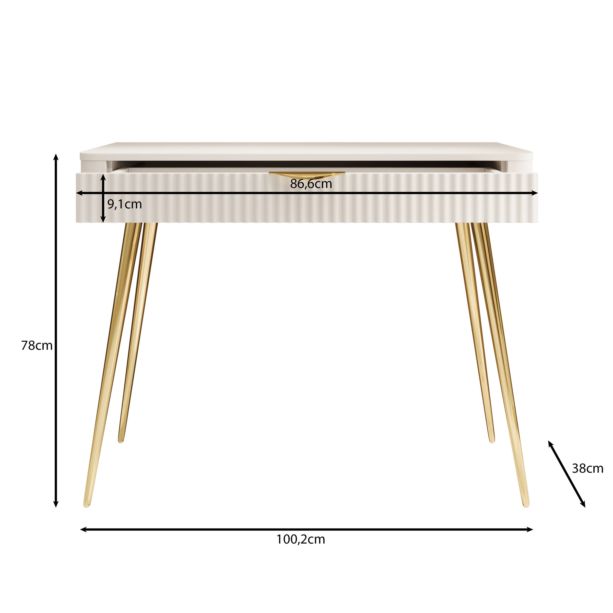 Lima - Kaptafel - Wit - 100x38x78 cm
