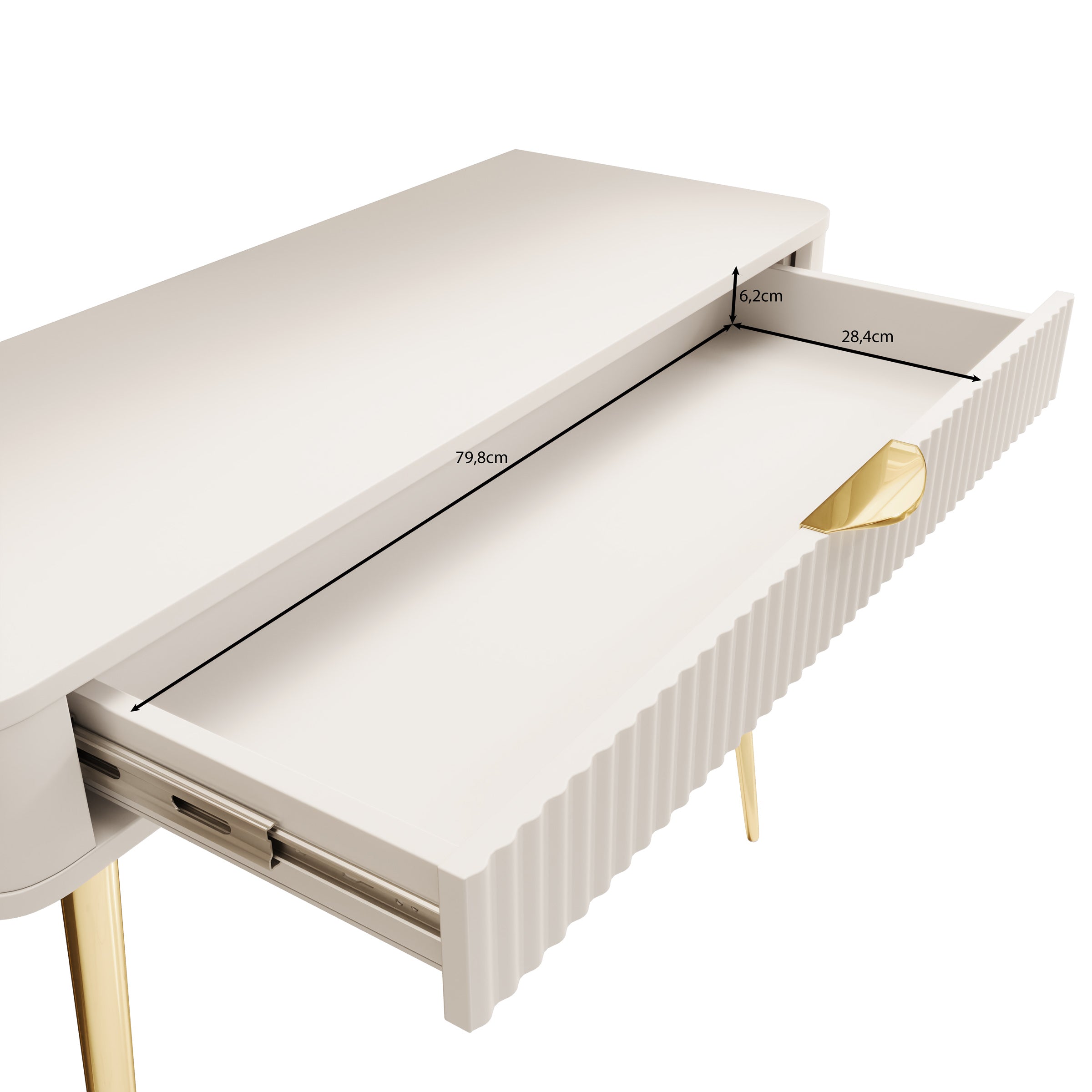 Lima - Kaptafel - Wit - 100x38x78 cm