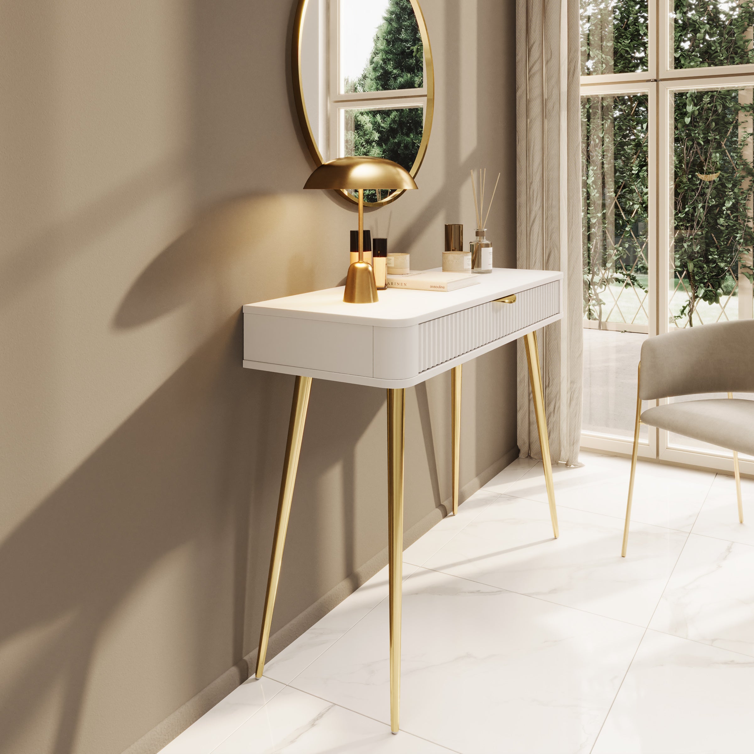 Lima - Kaptafel - Wit - 100x38x78 cm