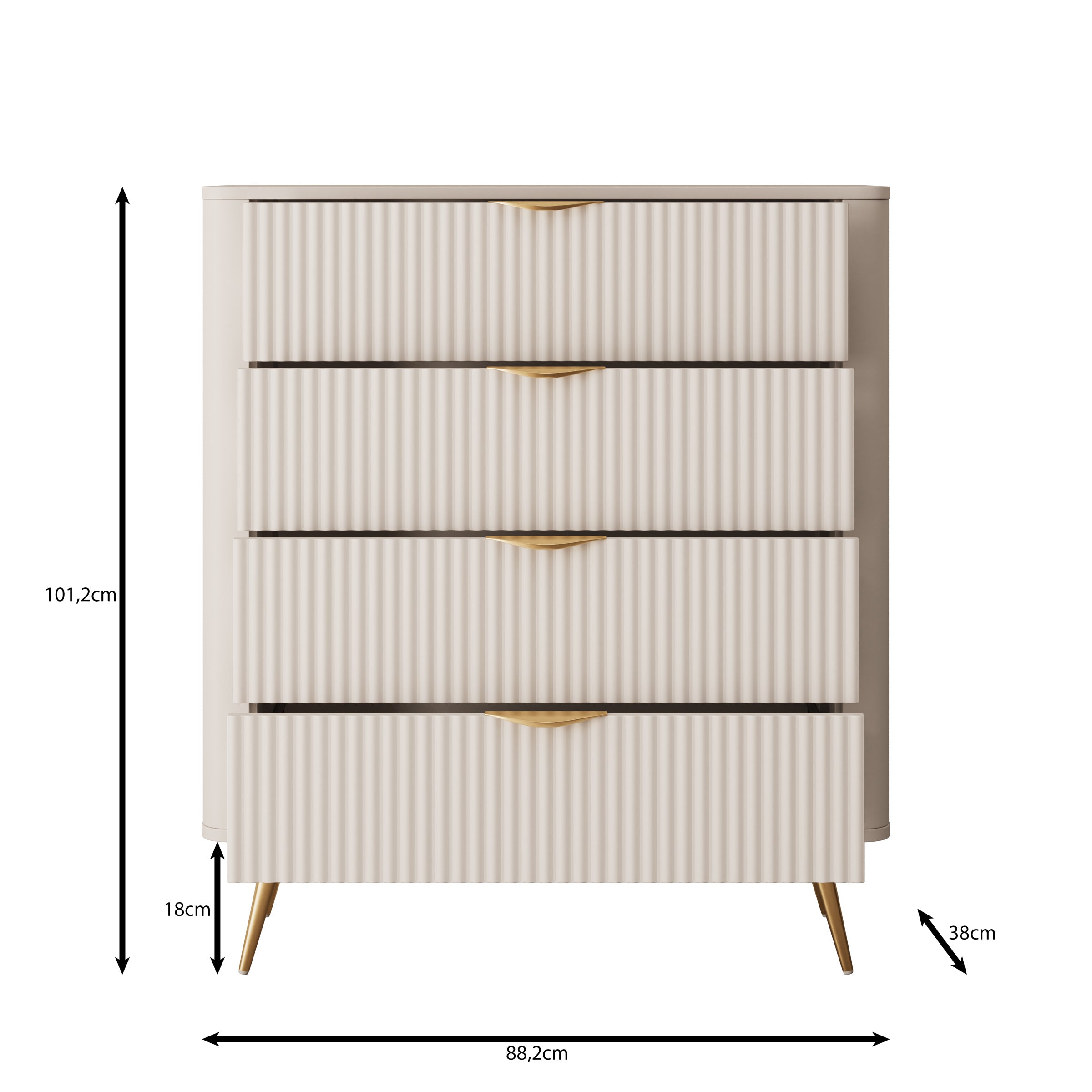 Lima - Ladekast - Beige - 88x38x101 cm