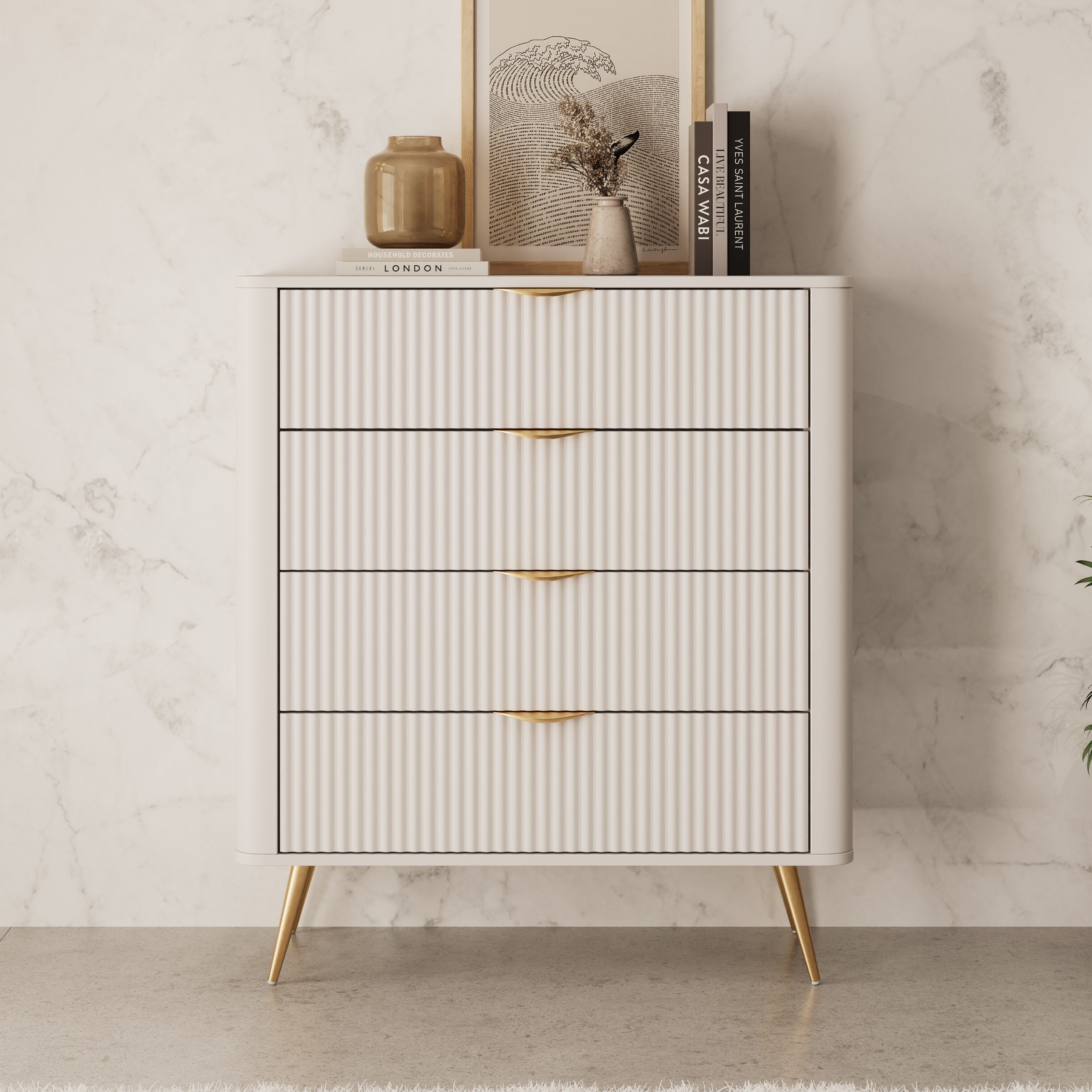 Lima - Ladekast - Beige - 88x38x101 cm