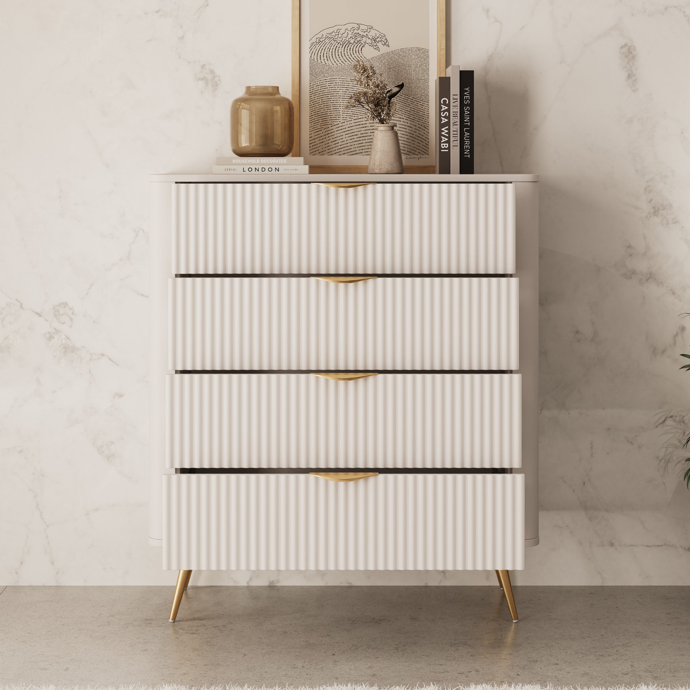 Lima - Ladekast - Beige - 88x38x101 cm