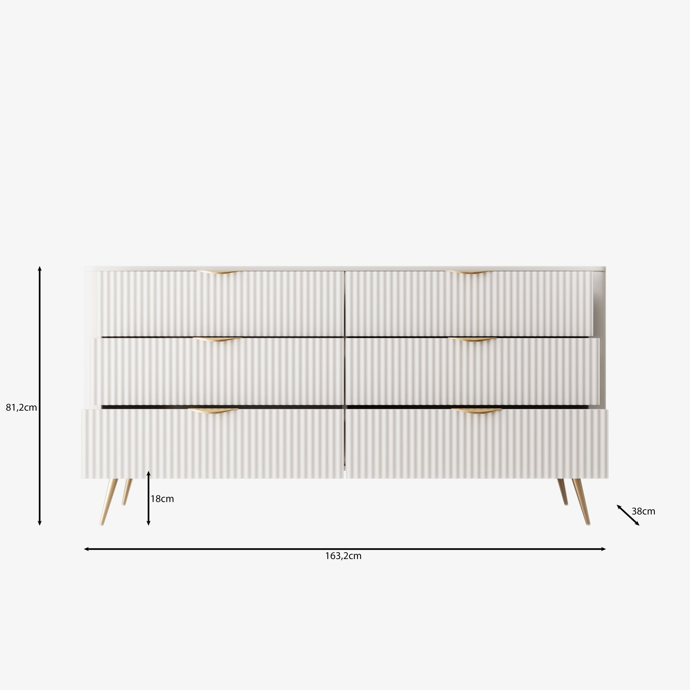 Lima - Ladekast - Wit - 163x38x81 cm