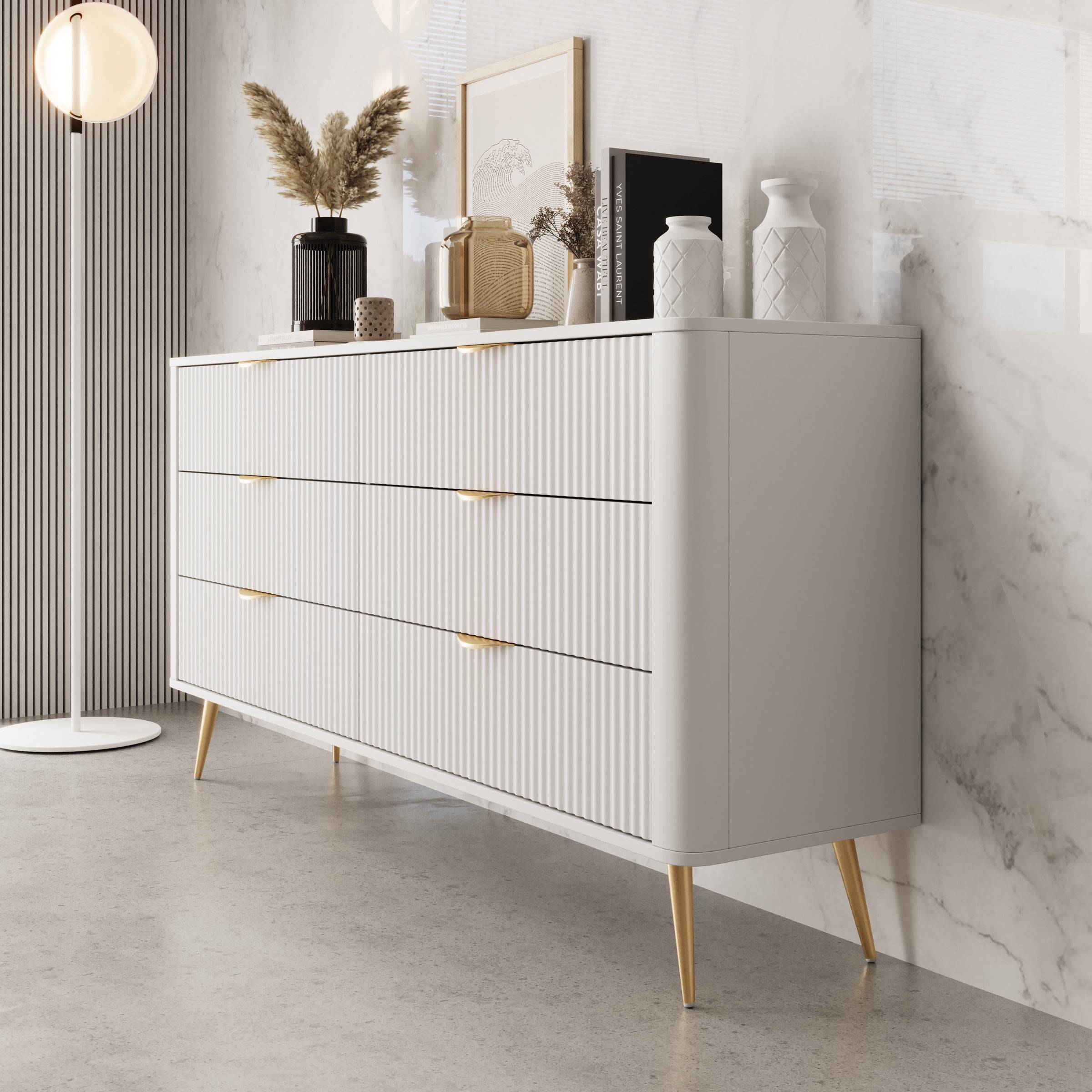 Lima - Ladekast - Wit - 163x38x81 cm