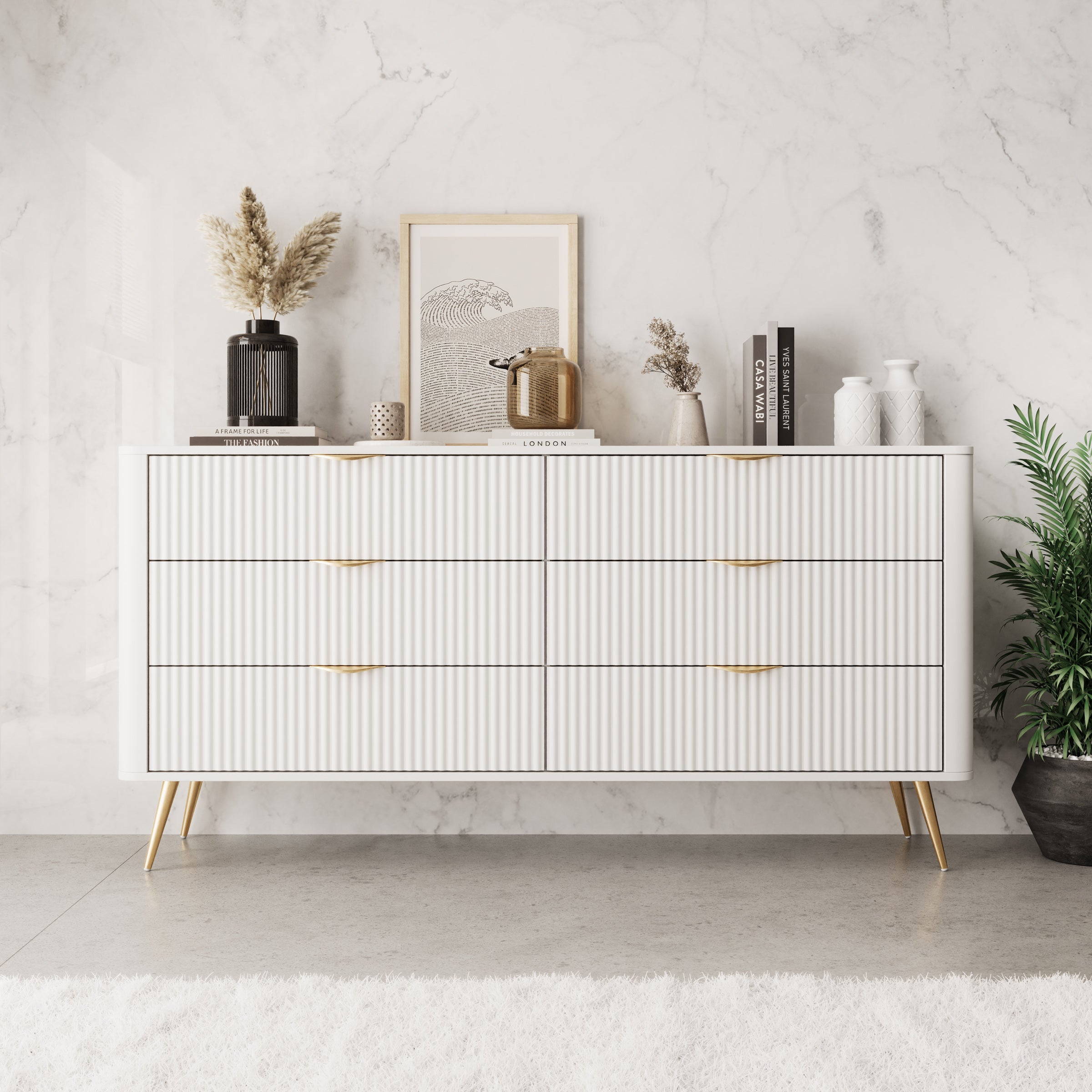 Lima - Ladekast - Wit - 163x38x81 cm