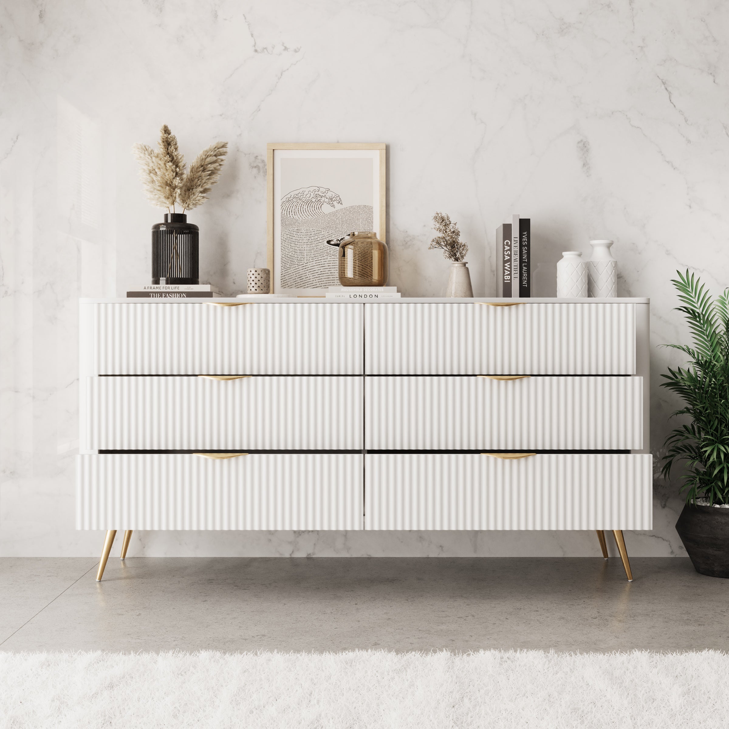 Lima - Ladekast - Wit - 163x38x81 cm