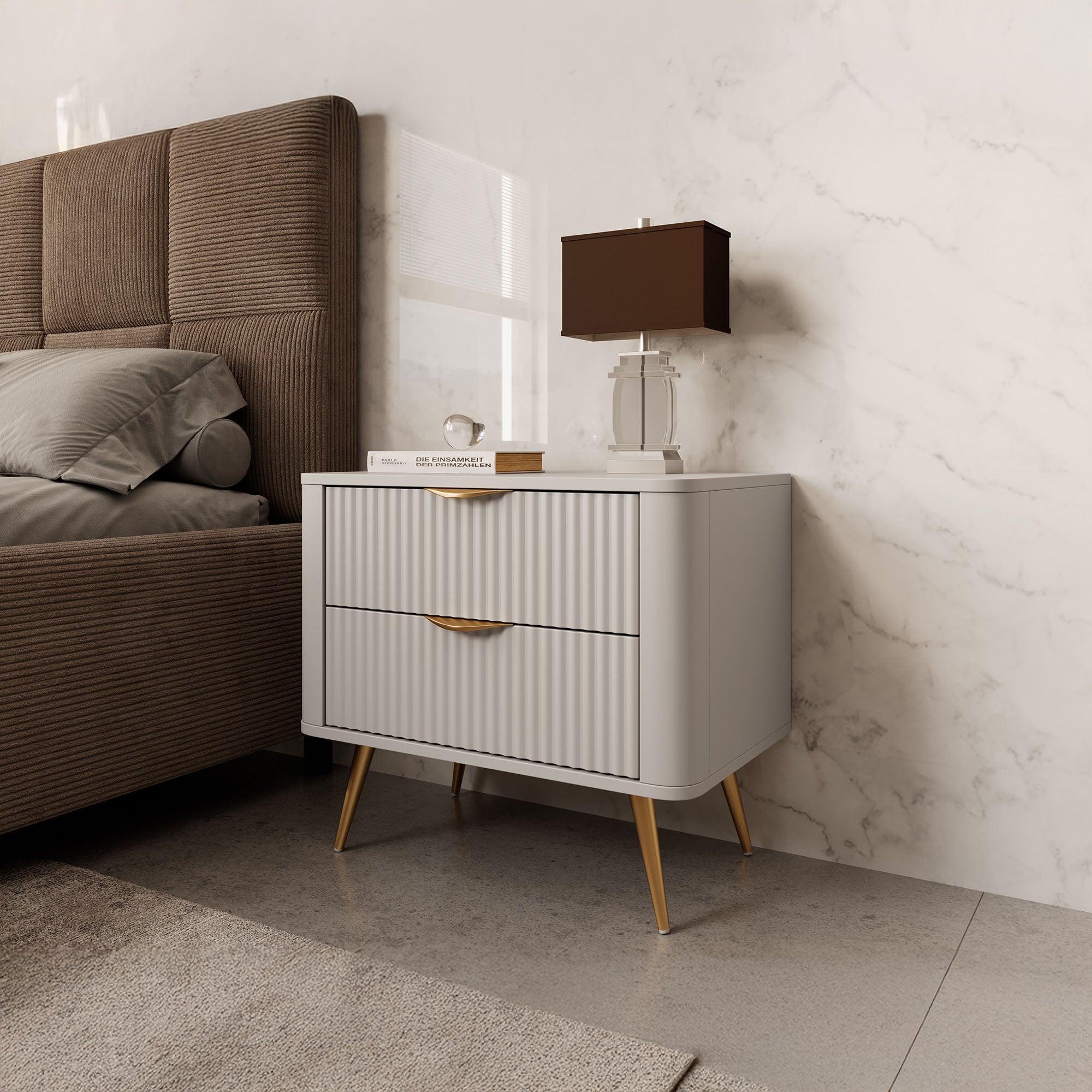 Lima - Nachtkastje - Beige - 63x38x55 cm