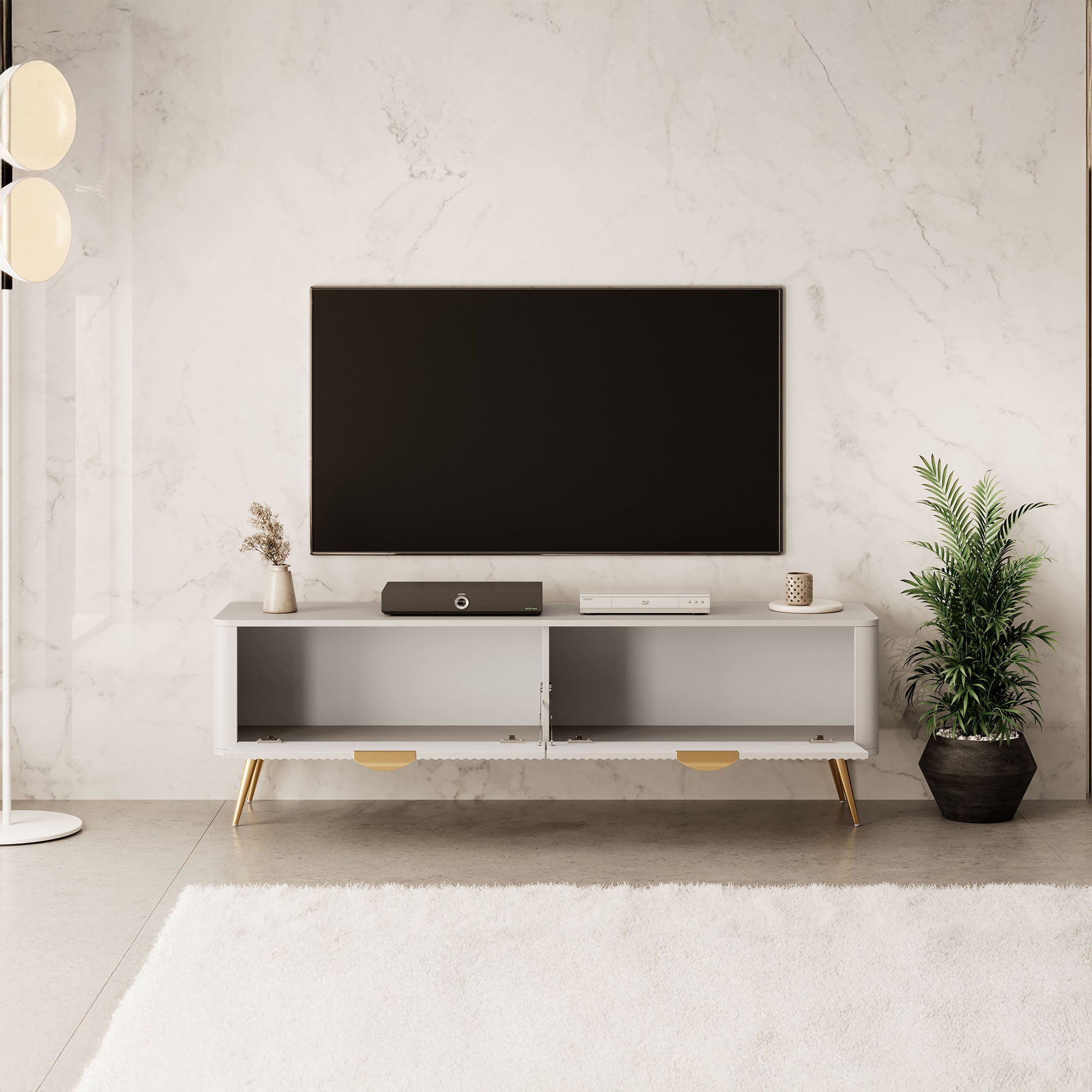 Lima - TV-Meubel - Beige - 163x38x51 cm