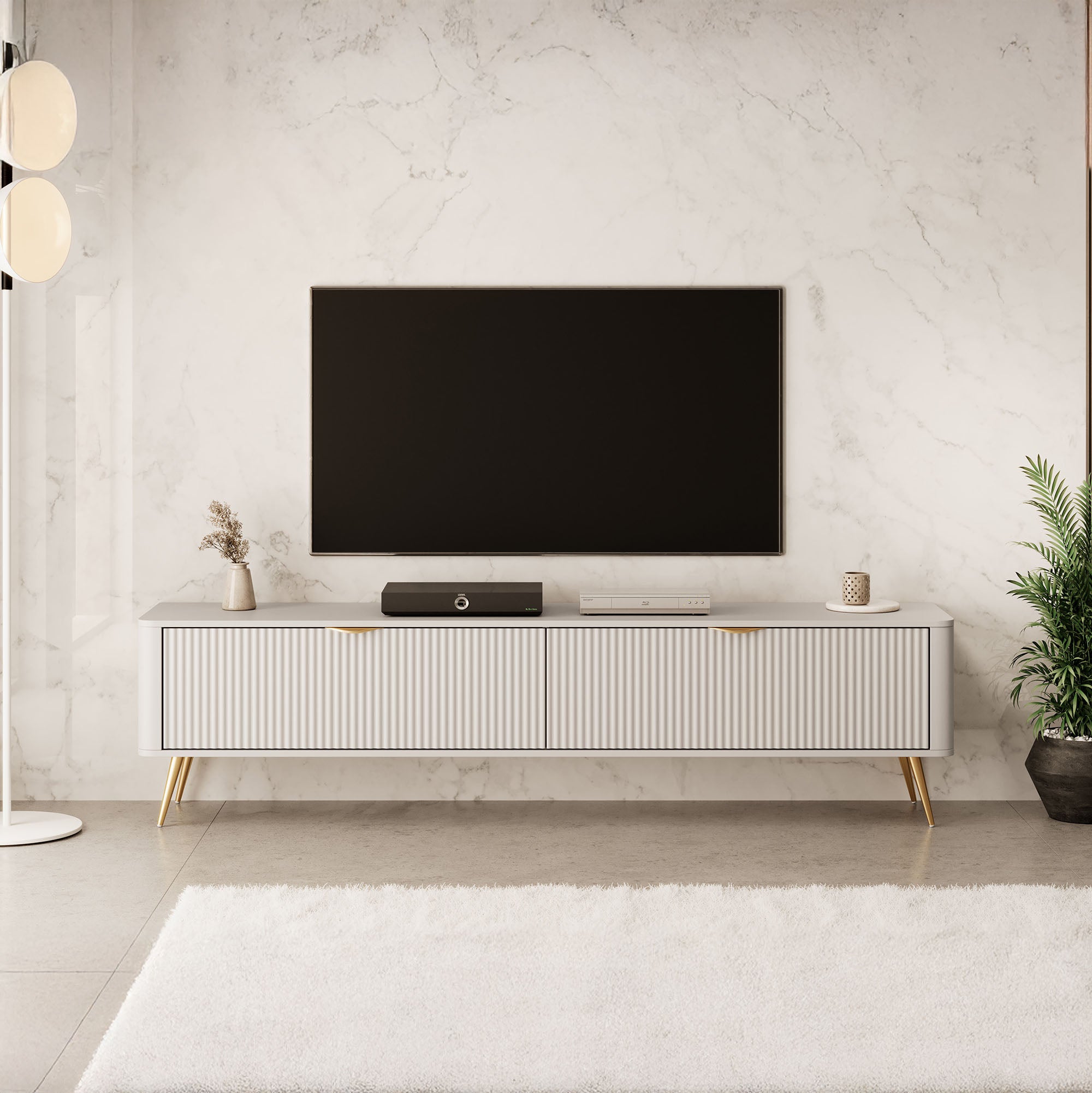 Lima - TV-Meubel - Beige - 200x38x51 cm