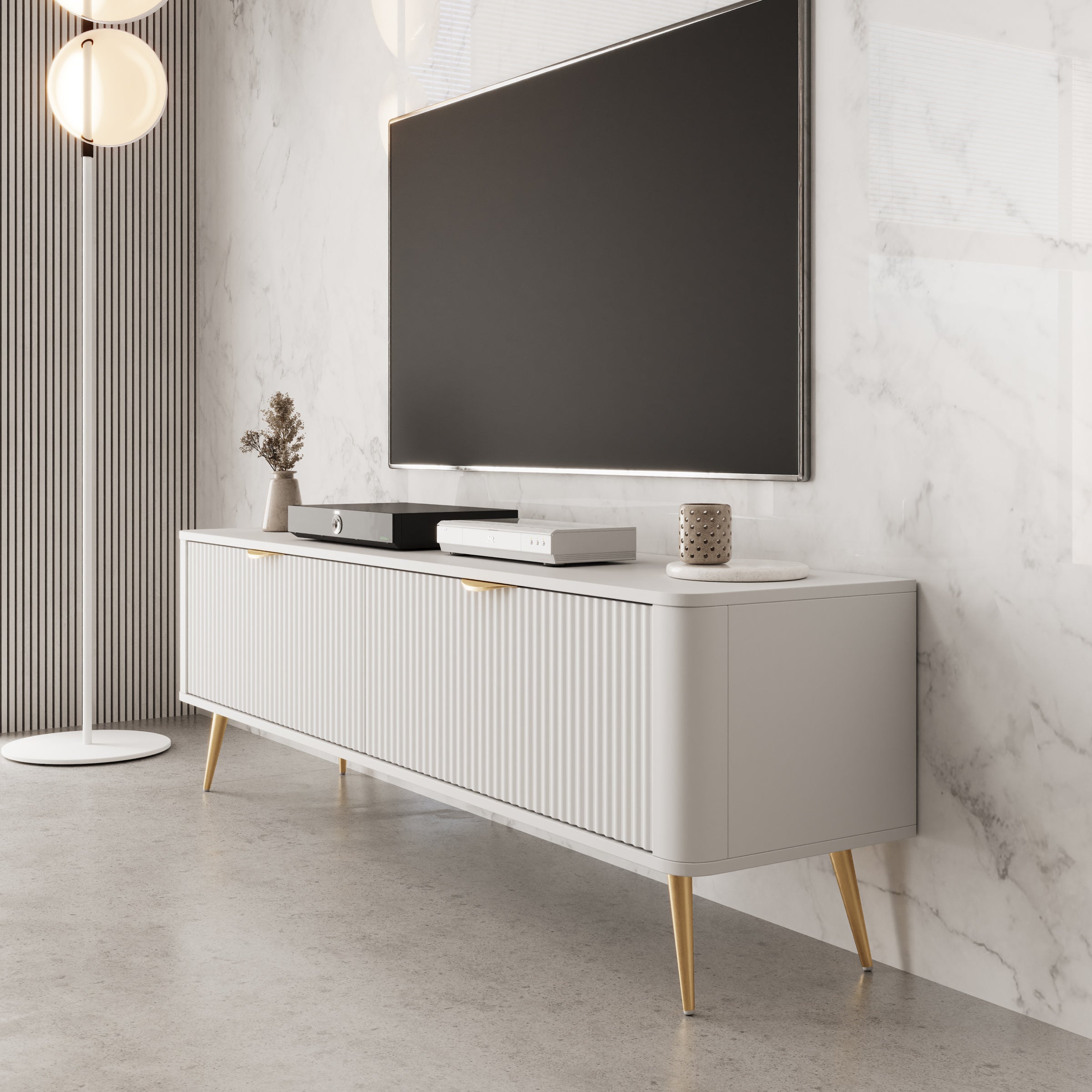 Lima - TV-Meubel - Wit - 163x38x51 cm