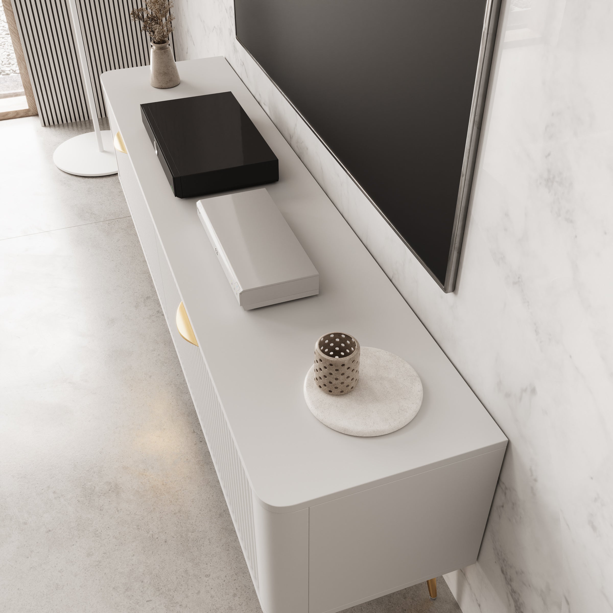 Lima - TV-Meubel - Wit - 163x38x51 cm