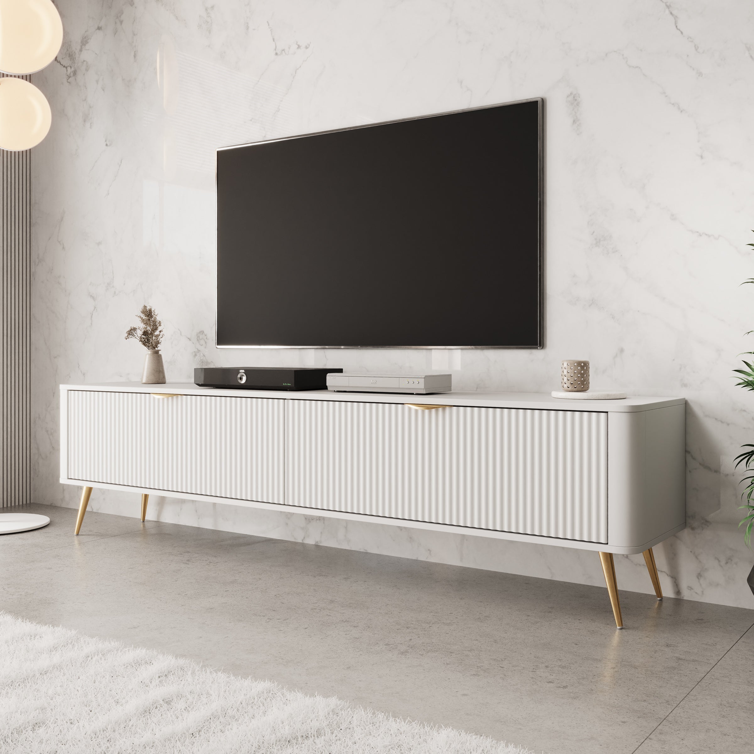Lima - TV-Meubel - Wit - 200x38x51 cm