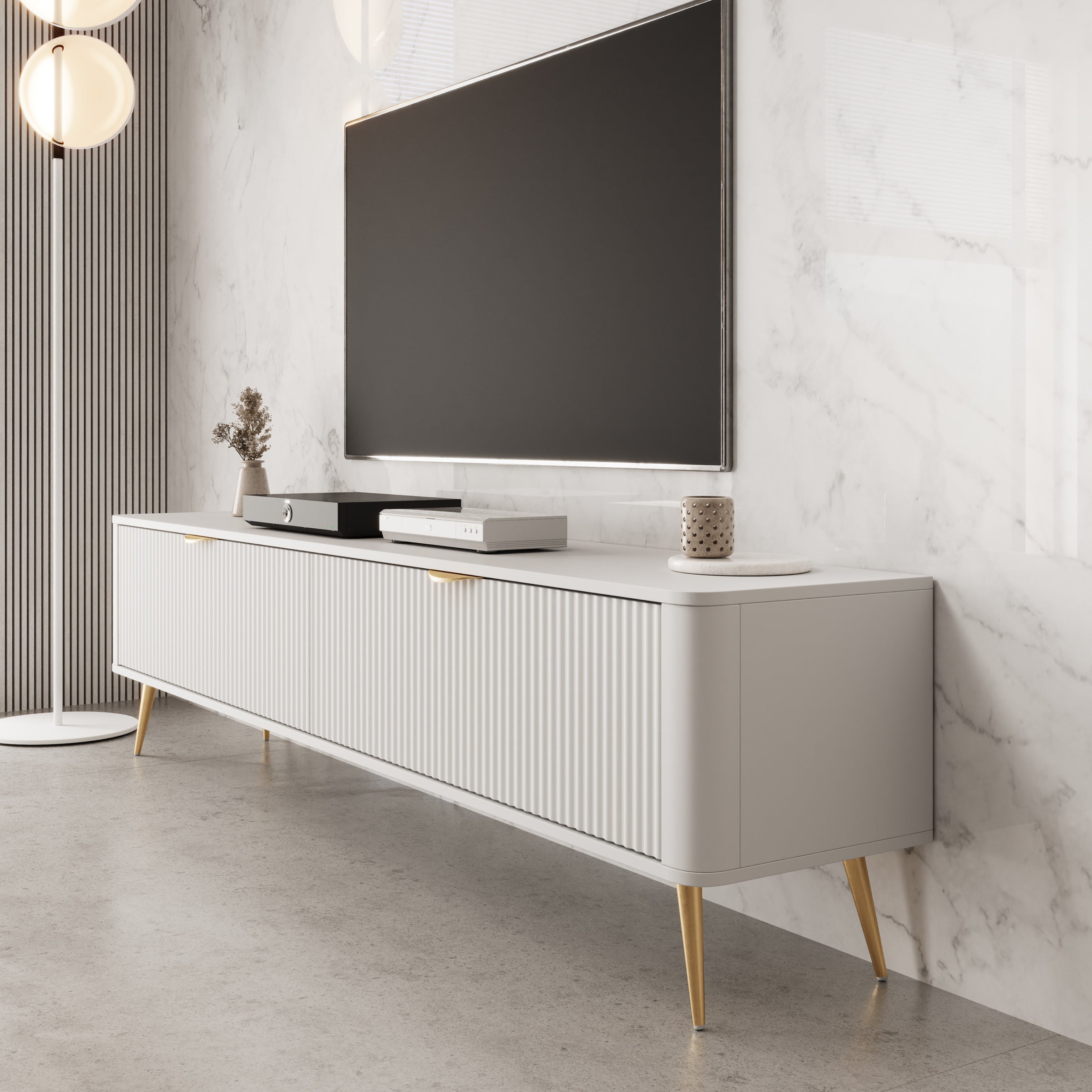 Lima - TV-Meubel - Wit - 200x38x51 cm