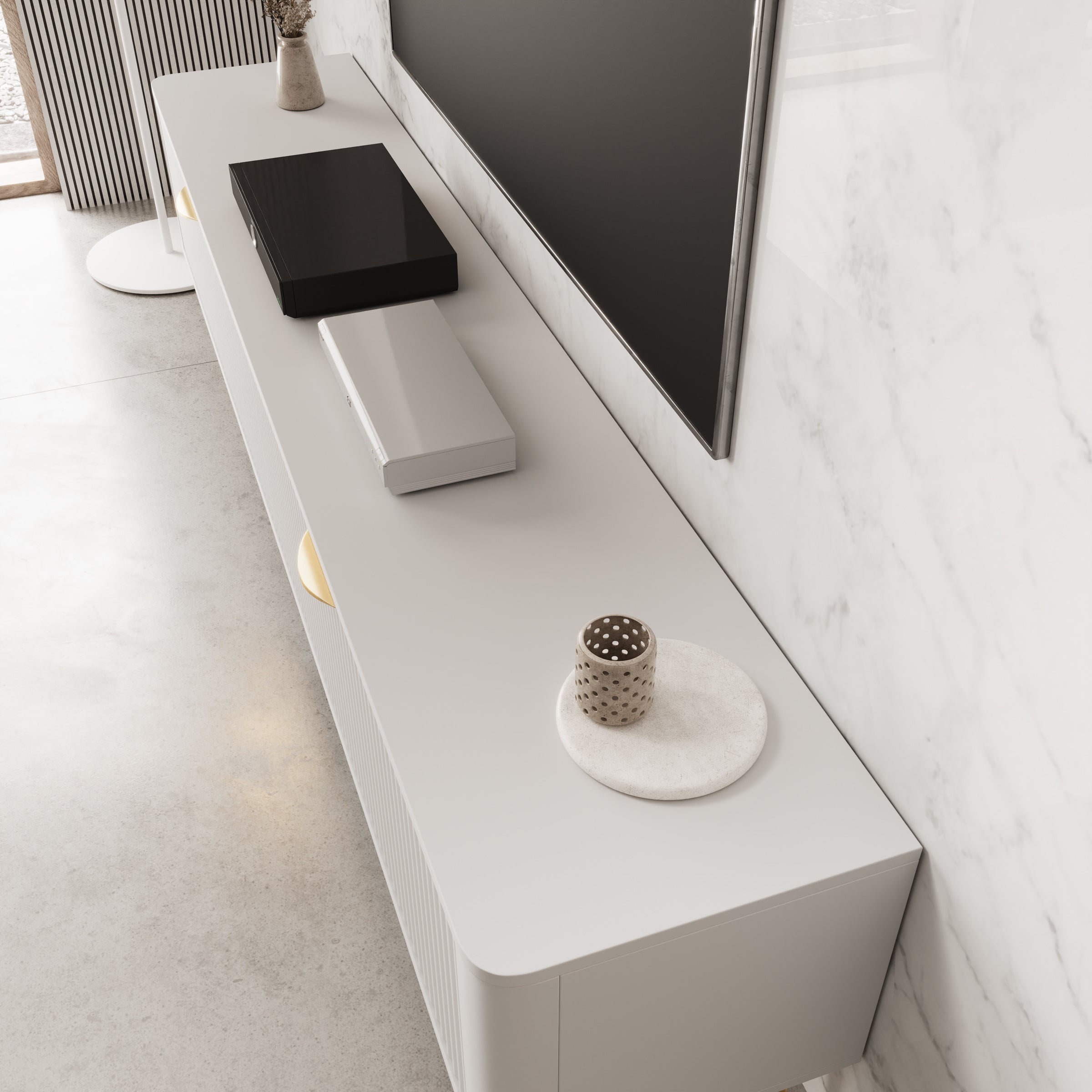 Lima - TV-Meubel - Wit - 200x38x51 cm