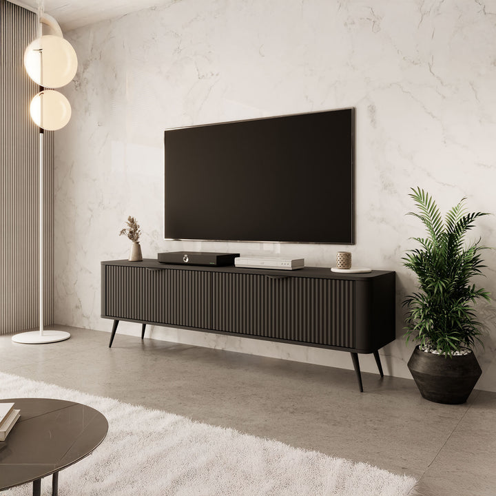 Lima - TV-Meubel - Zwart - 163x38x51 cm