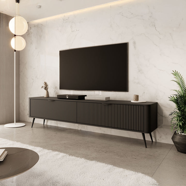 Lima - TV-Meubel - Zwart - 200x38x51 cm
