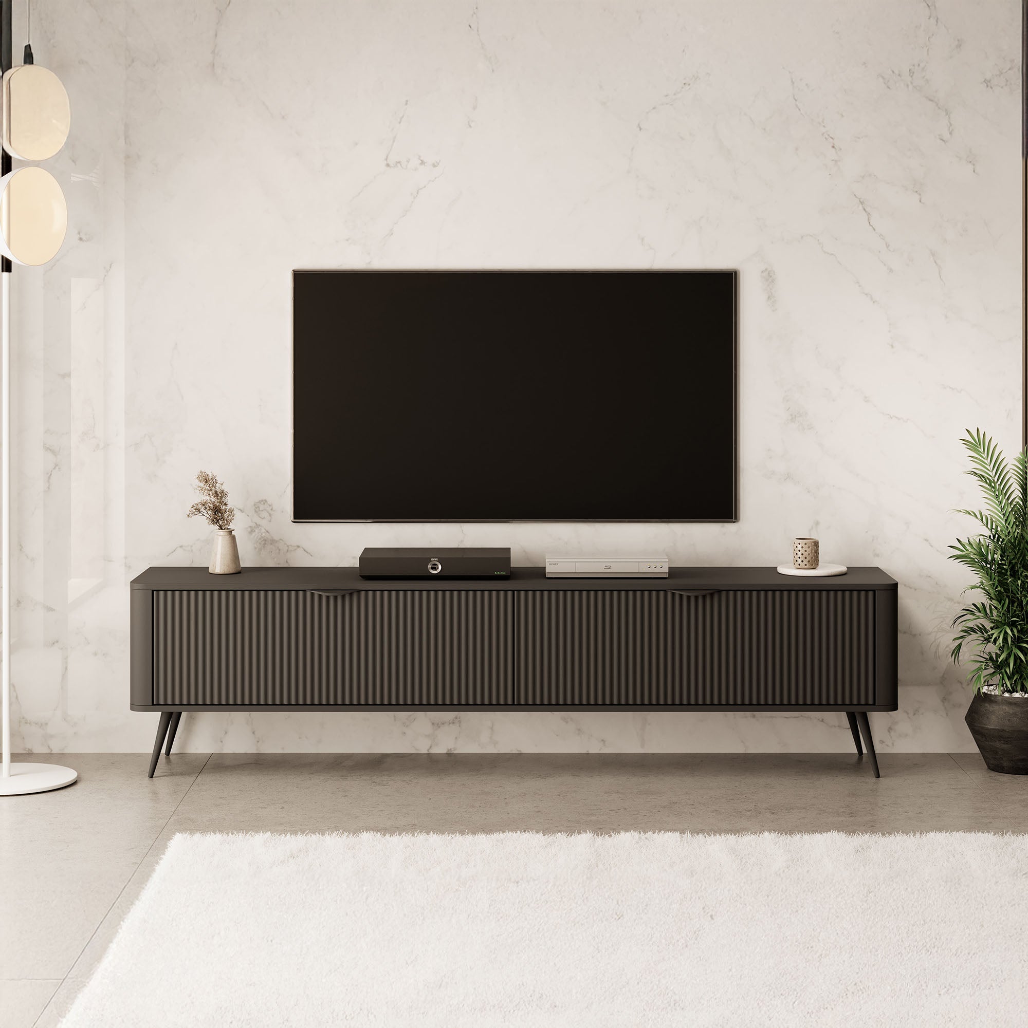 Lima - TV-Meubel - Zwart - 200x38x51 cm