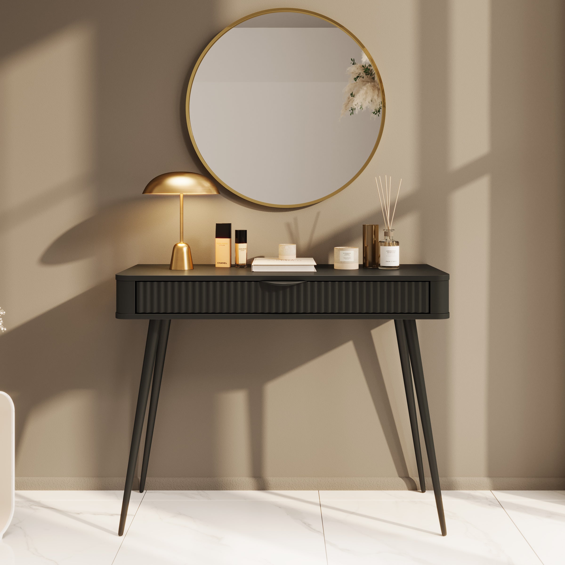 Lima - Kaptafel - Zwart - 100x38 cm