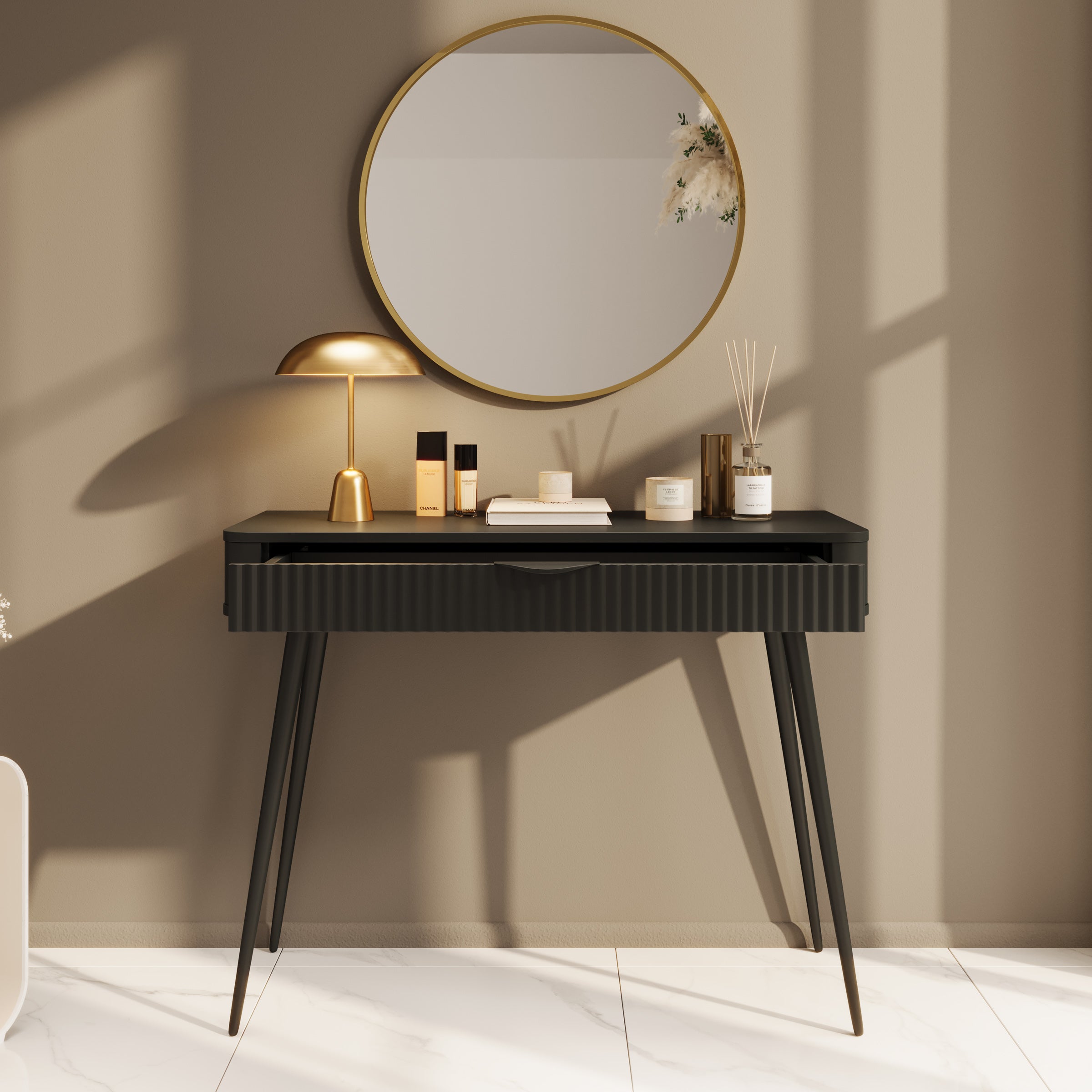 Lima - Kaptafel - Zwart - 100x38 cm
