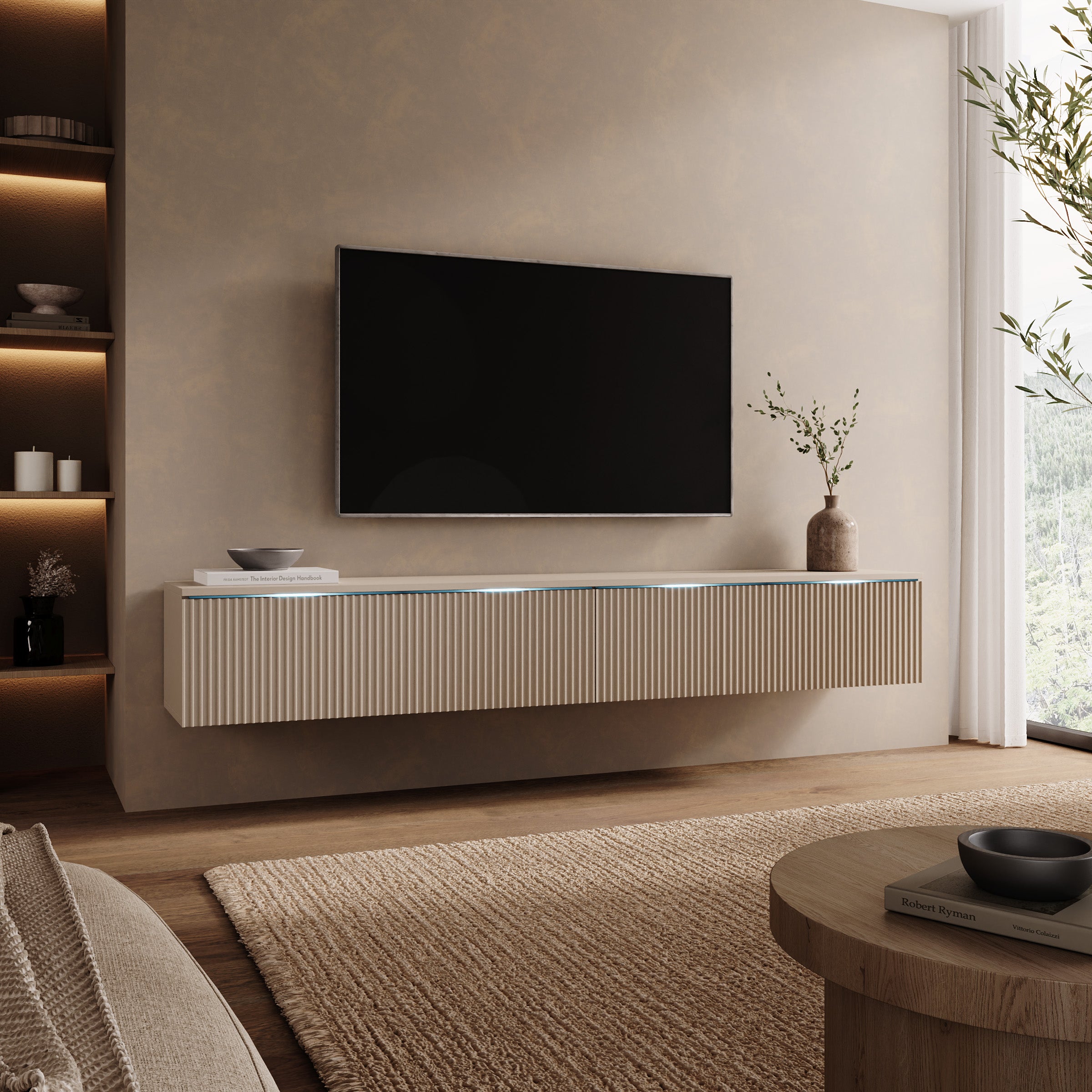 Loft - TV-Meubel - Beige - 180x33x30 cm