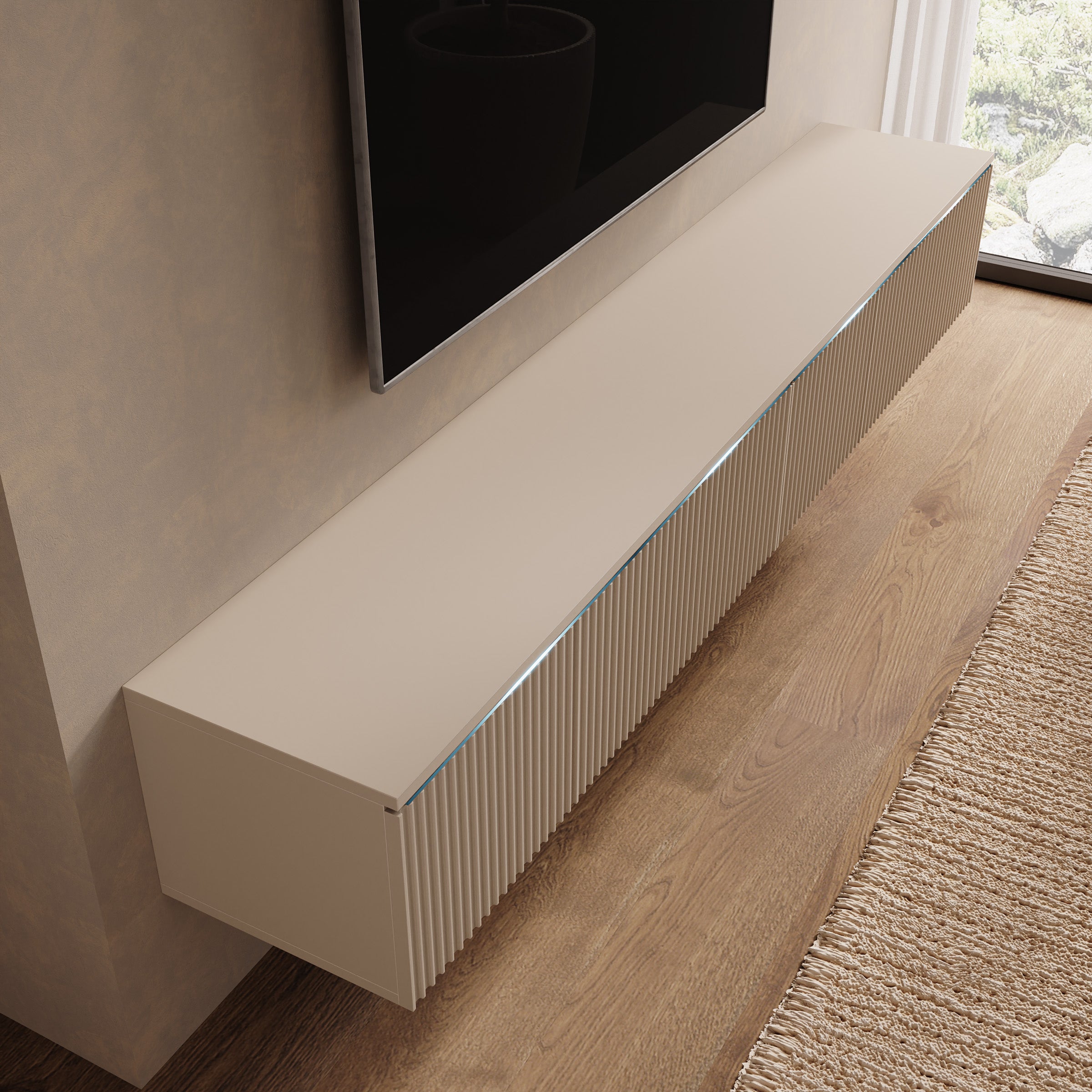 Loft - TV-Meubel - Beige - 180x33x30 cm