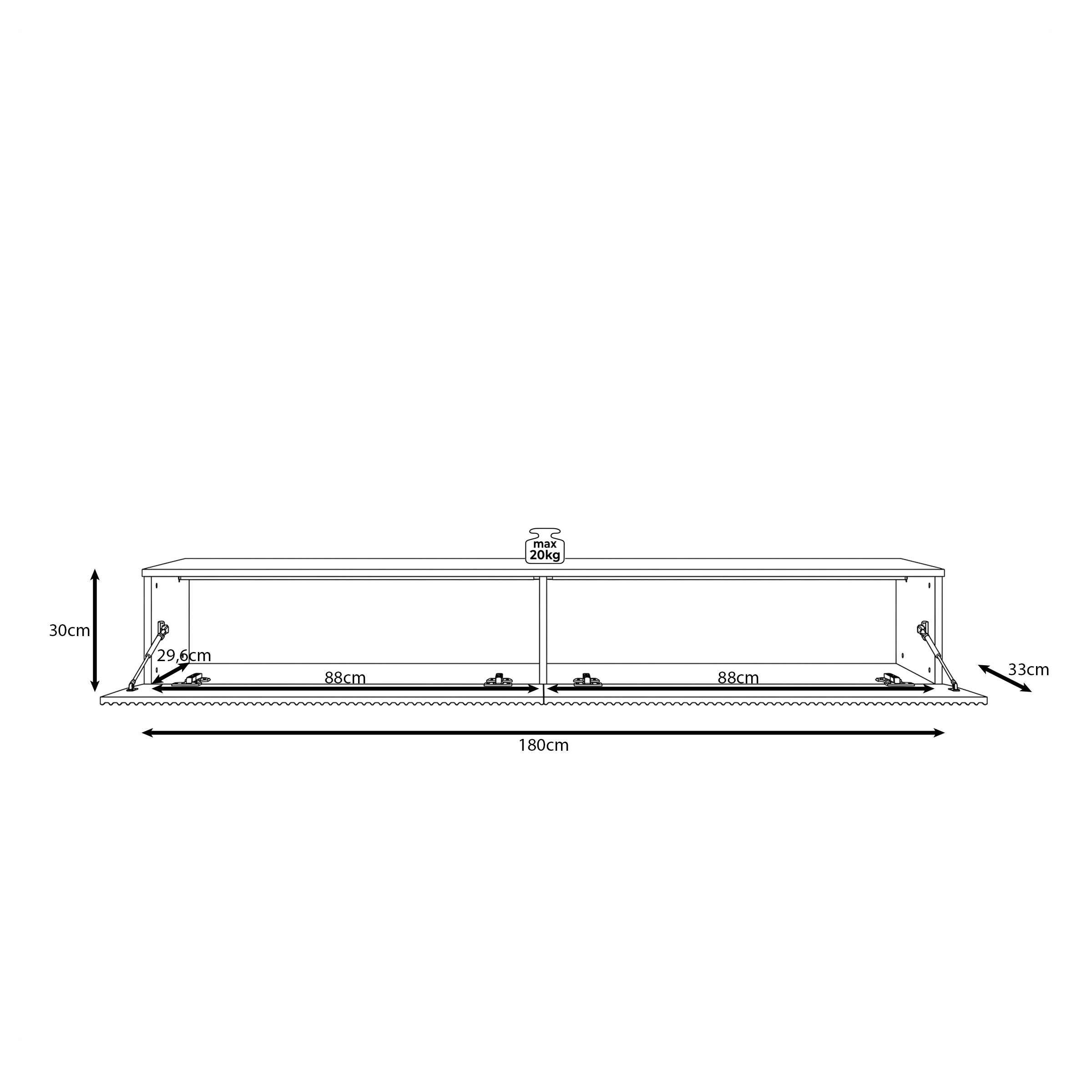 Loft - TV-Meubel - Wit - 180x33x30 cm