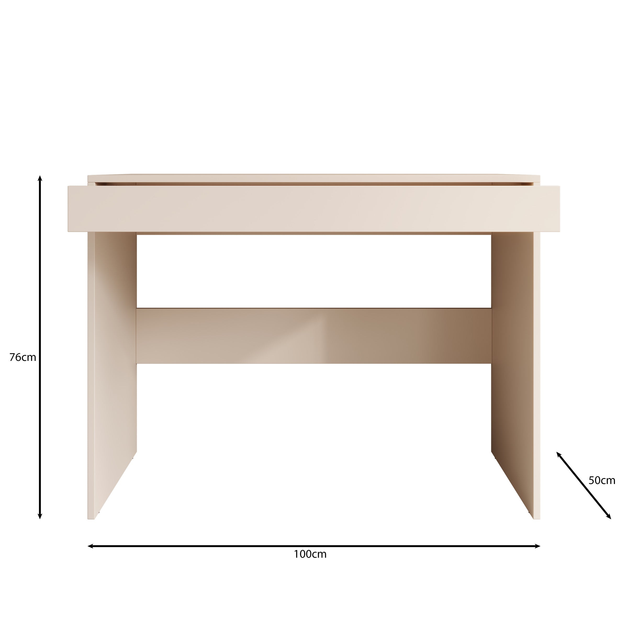 Lombok - Bureau - Beige - 100x50x76 cm