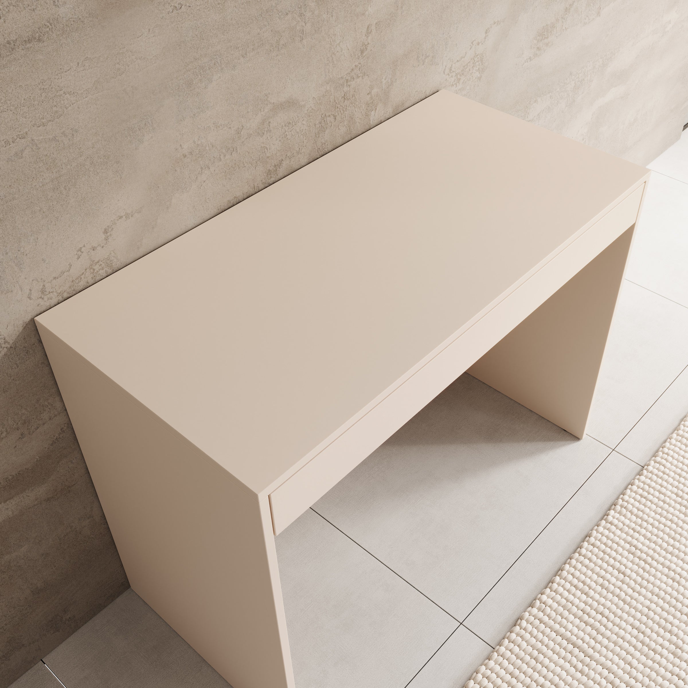 Bureau avec 3 tiroirs en MDF et métal en coloris beige et noir - TIMFIA Bureau avec 3 tiroirs en MDF et métal en coloris beige et noir - TIMFIA