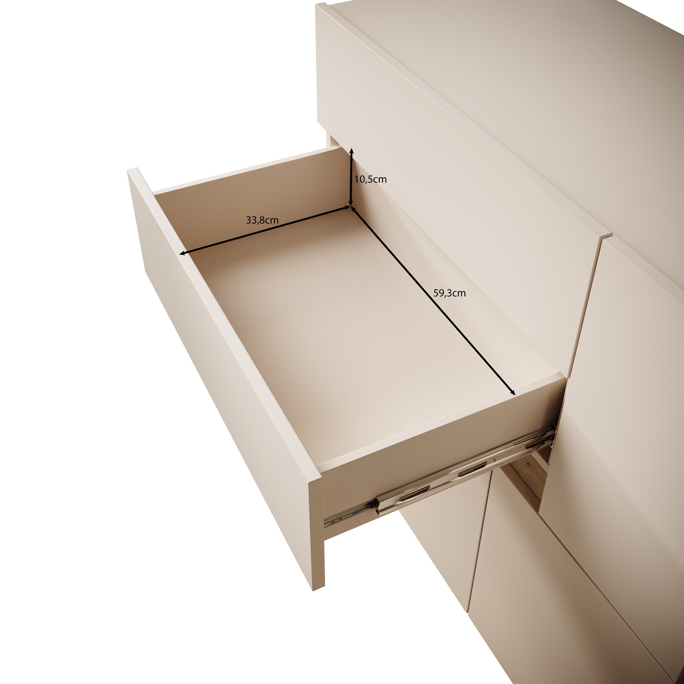 Lombok - Dressoir - Beige - 120x85x42 cm