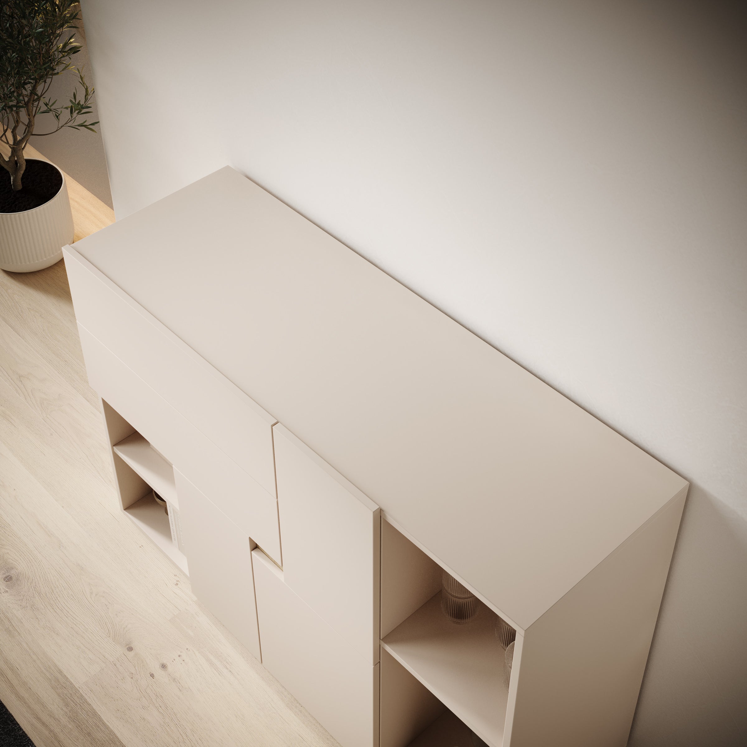 Lombok - Dressoir - Beige - 120x85x42 cm