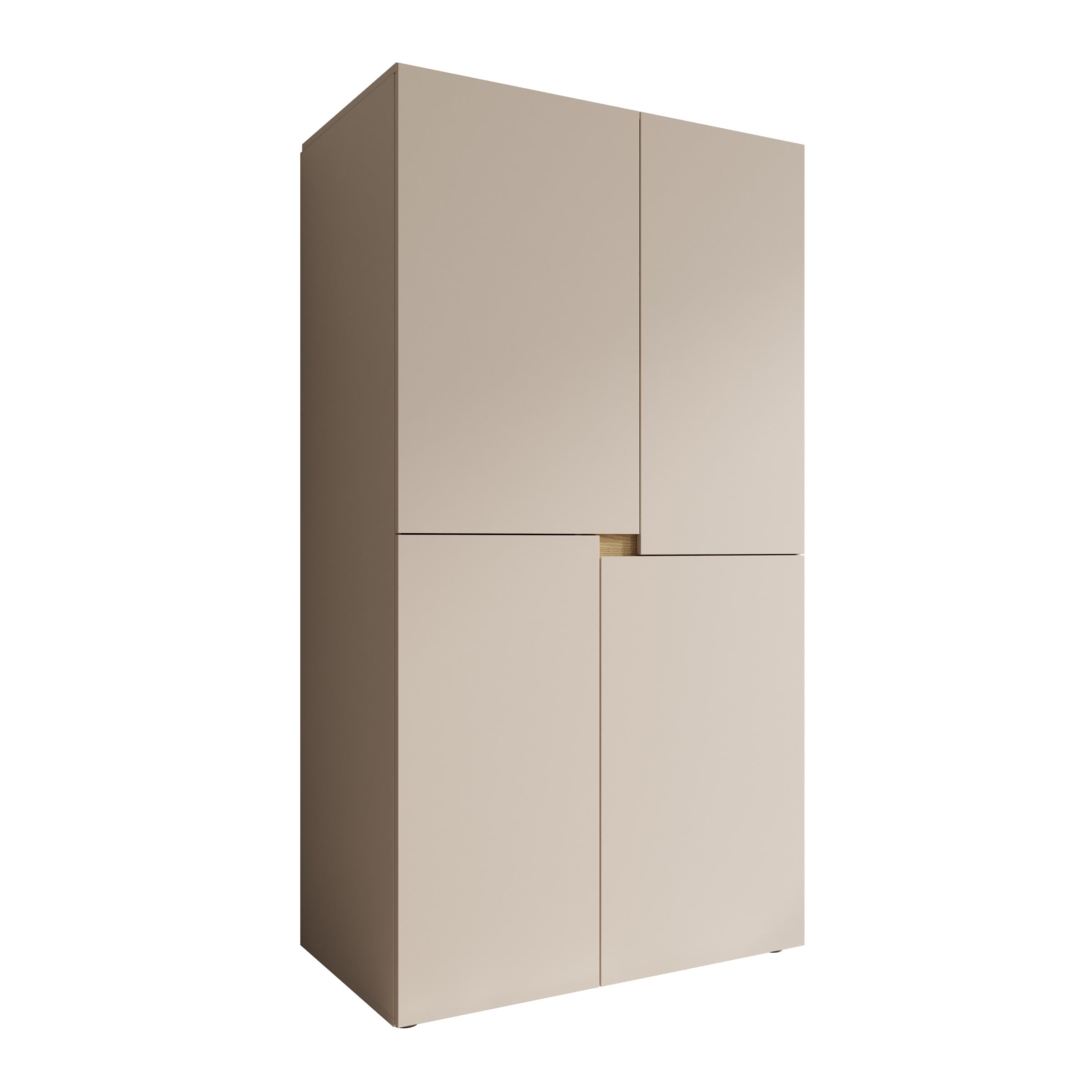 Lombok - Kledingkast 4 deurs - Beige - 100x57x184 cm