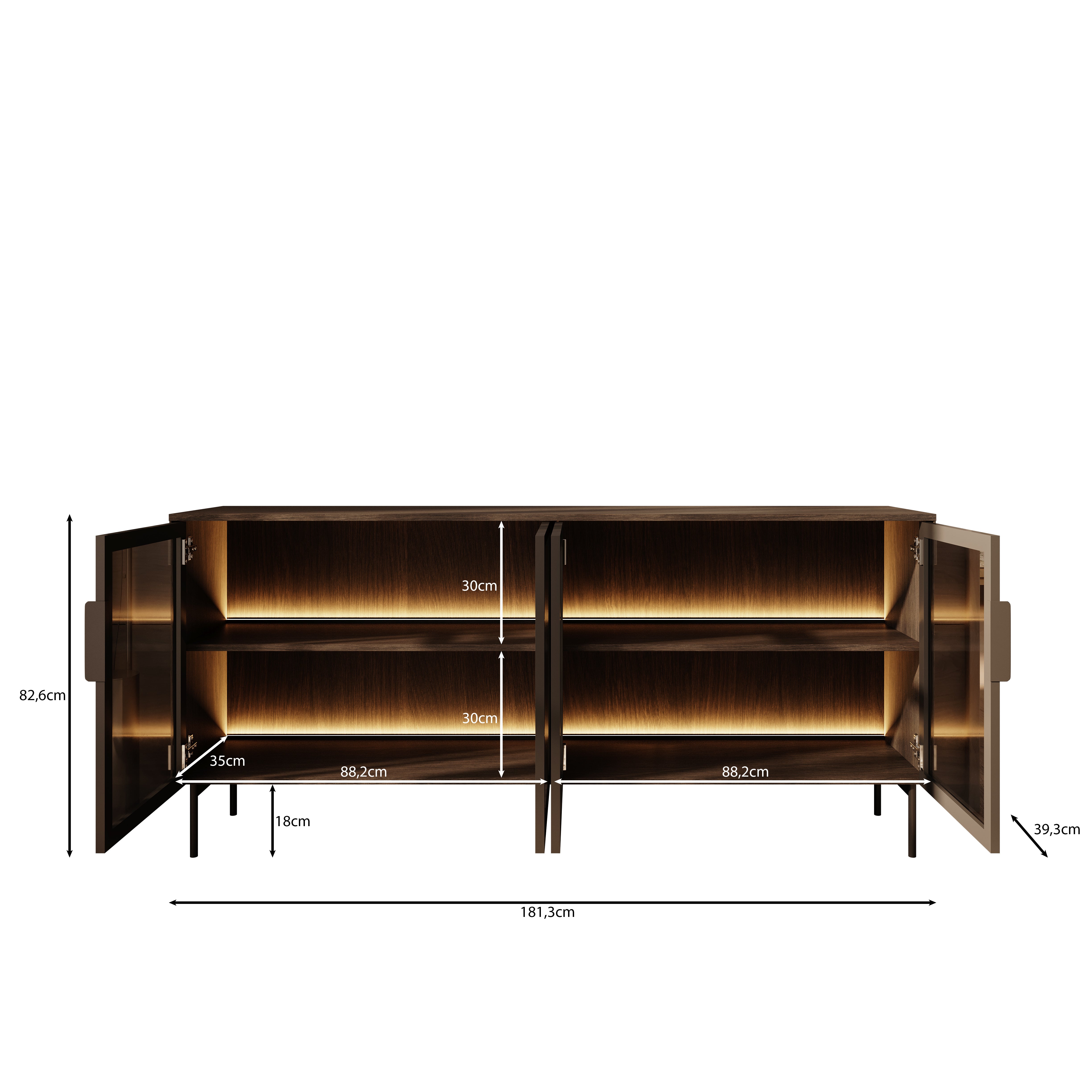Lomo - Dressoir - Beige - 181x39x83 cm