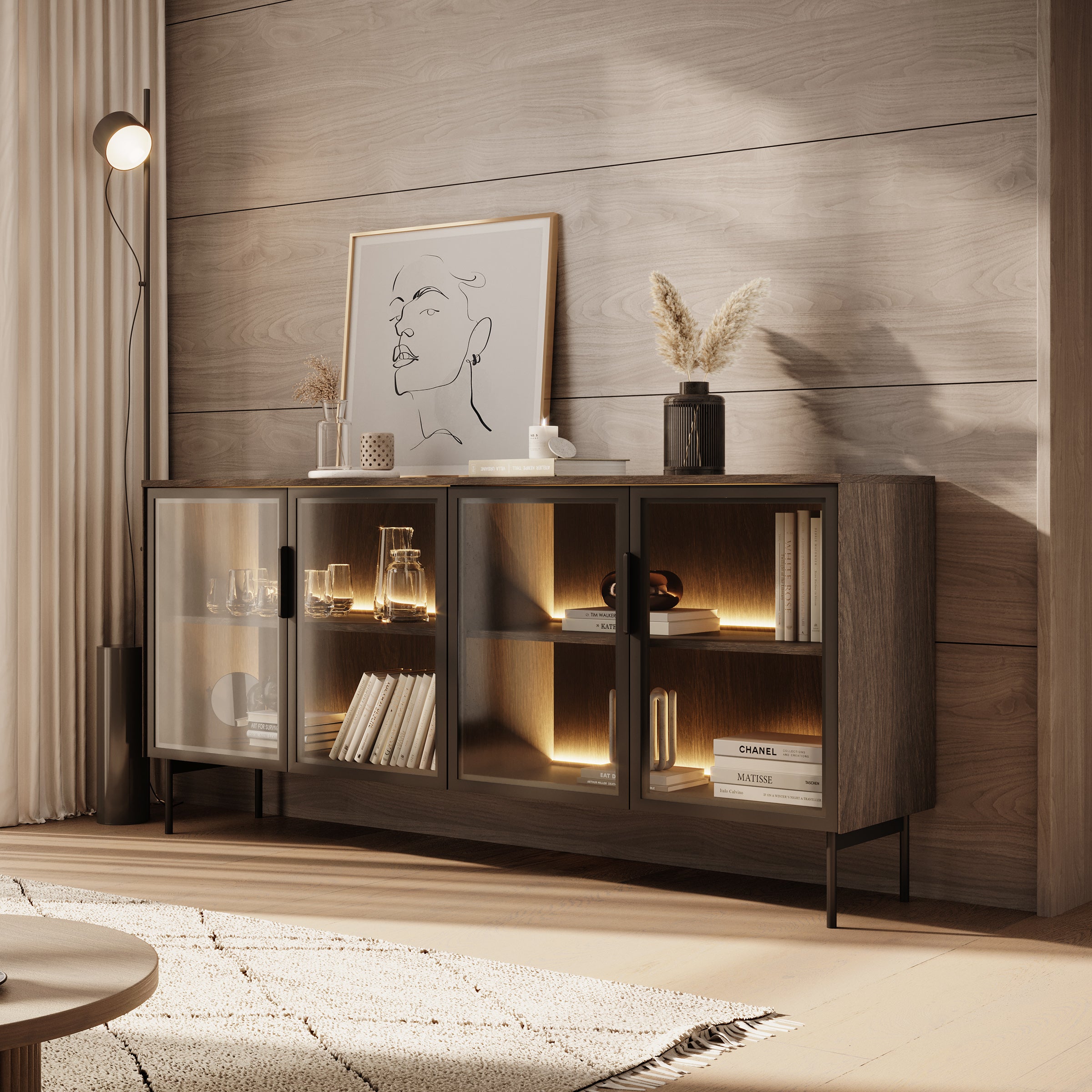 Lomo - Dressoir - Donker eiken - 181x39x62 cm