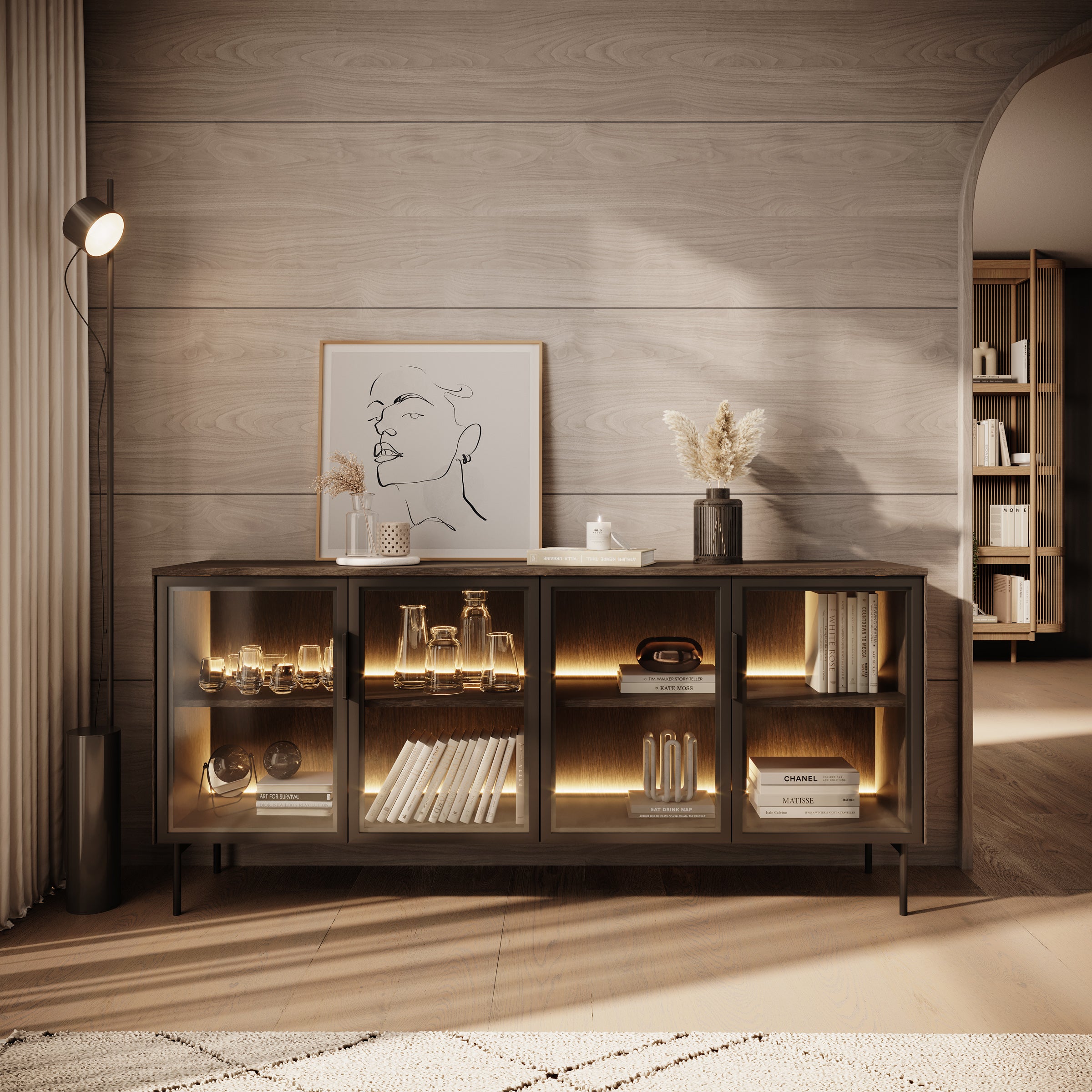 Lomo - Dressoir - Donker eiken - 181x39x62 cm