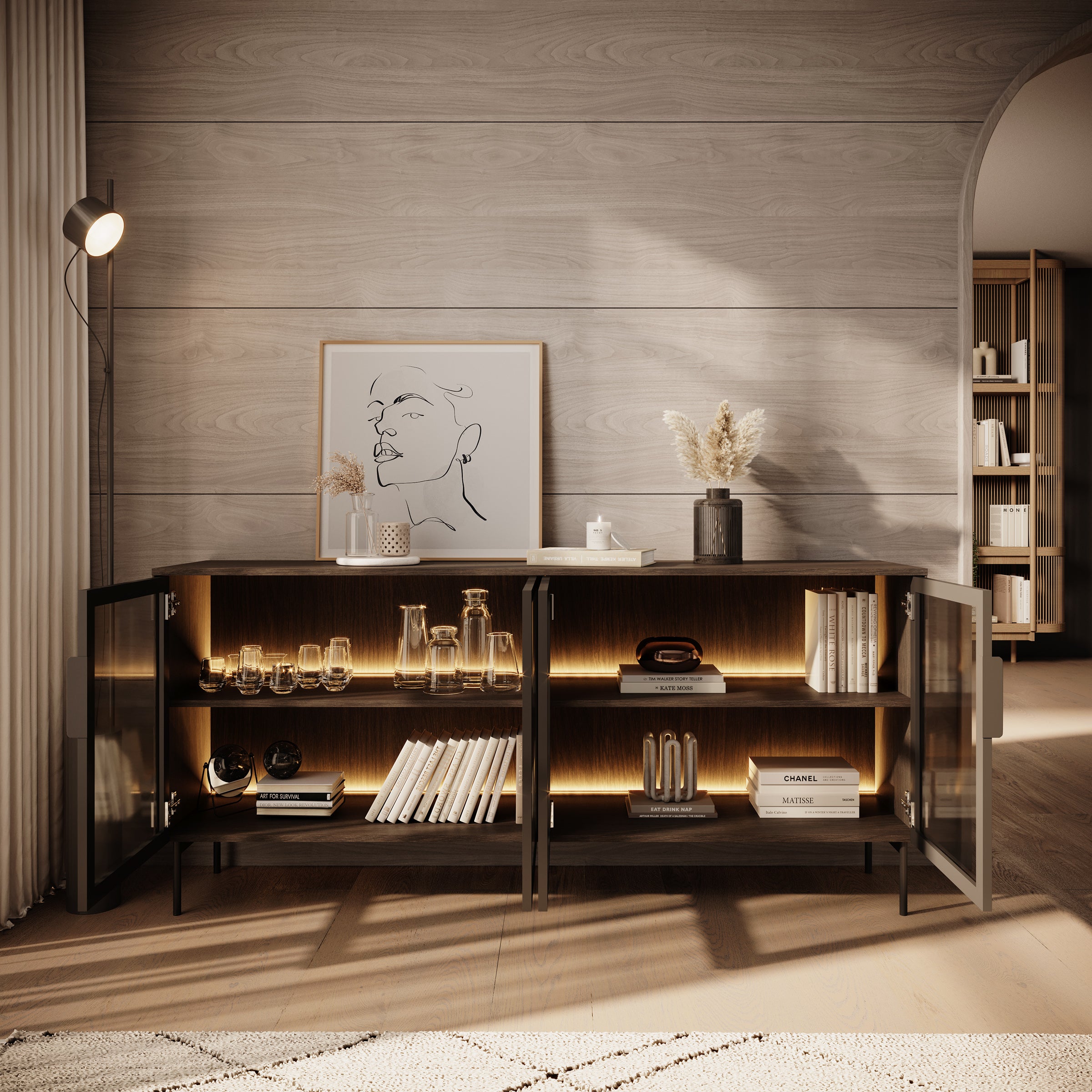 Lomo - Dressoir - Donker eiken - 181x39x62 cm