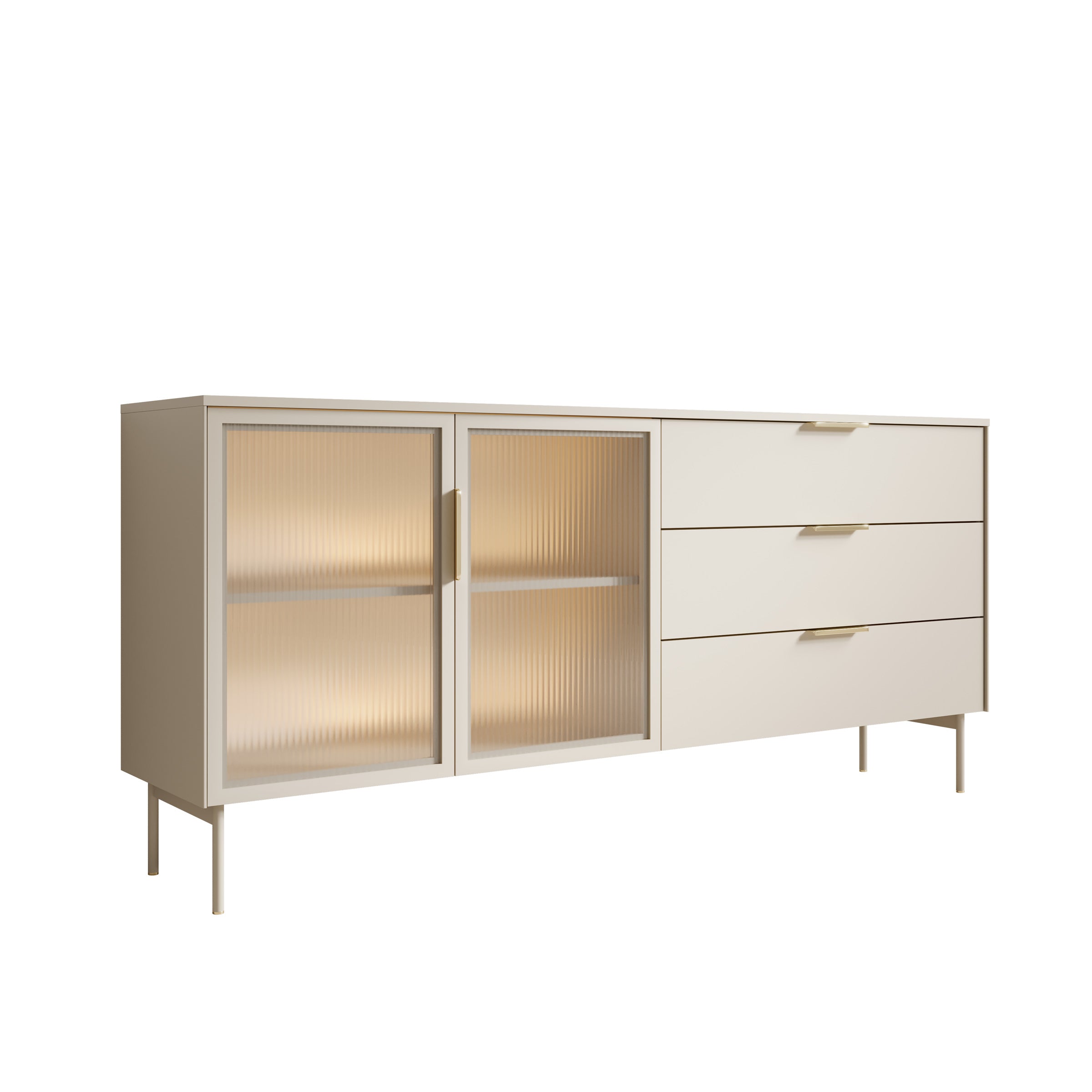 Lomo - Dressoir 3 lades - Beige - 181x39x83 cm