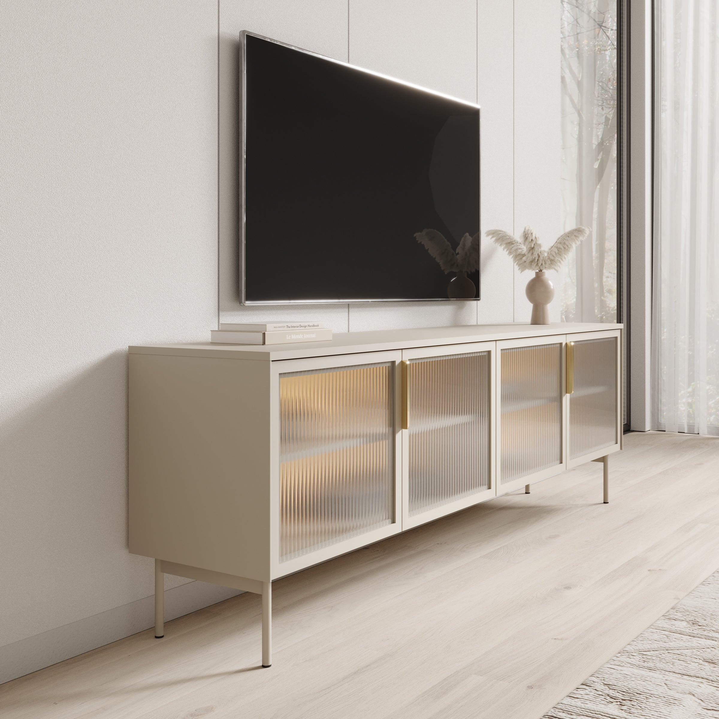 Lomo - TV-Meubel - Beige - 181x39x62 cm