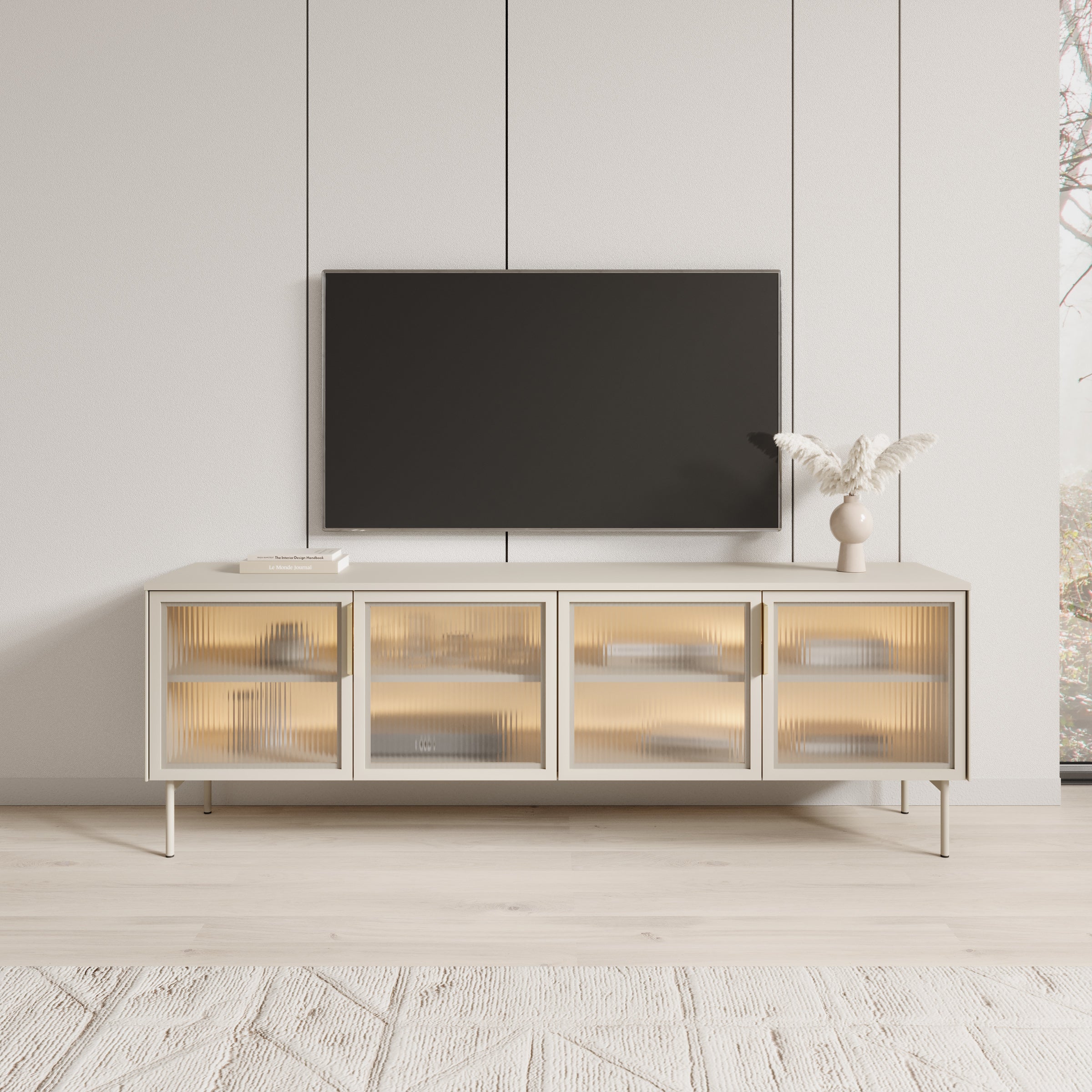 Lomo - TV-Meubel - Beige - 181x39x62 cm