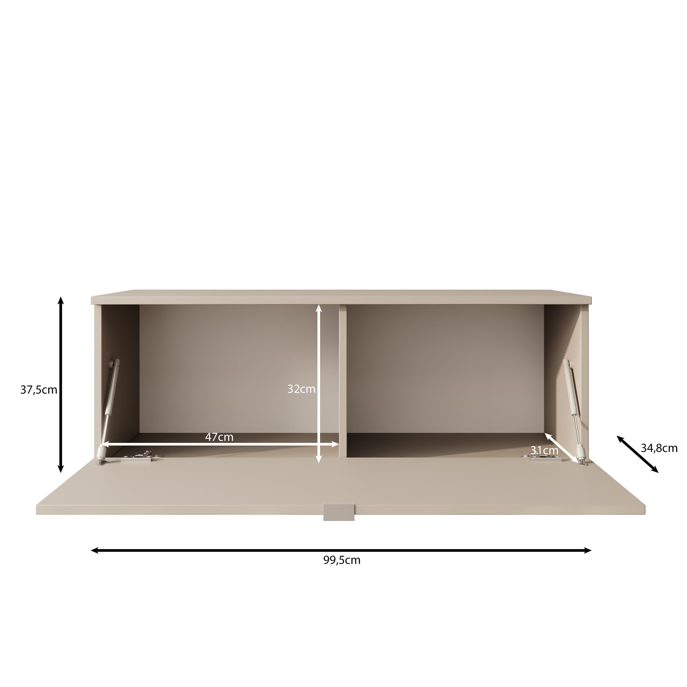 Lornes - TV-Meubel - Beige - 100x35x38 cm