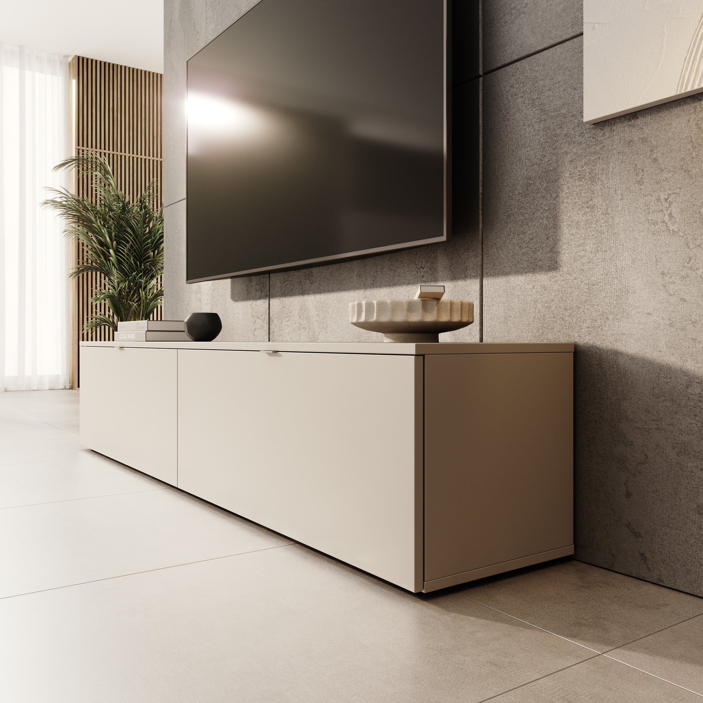 Lornes - TV-Meubel - Beige - 180x35x38 cm