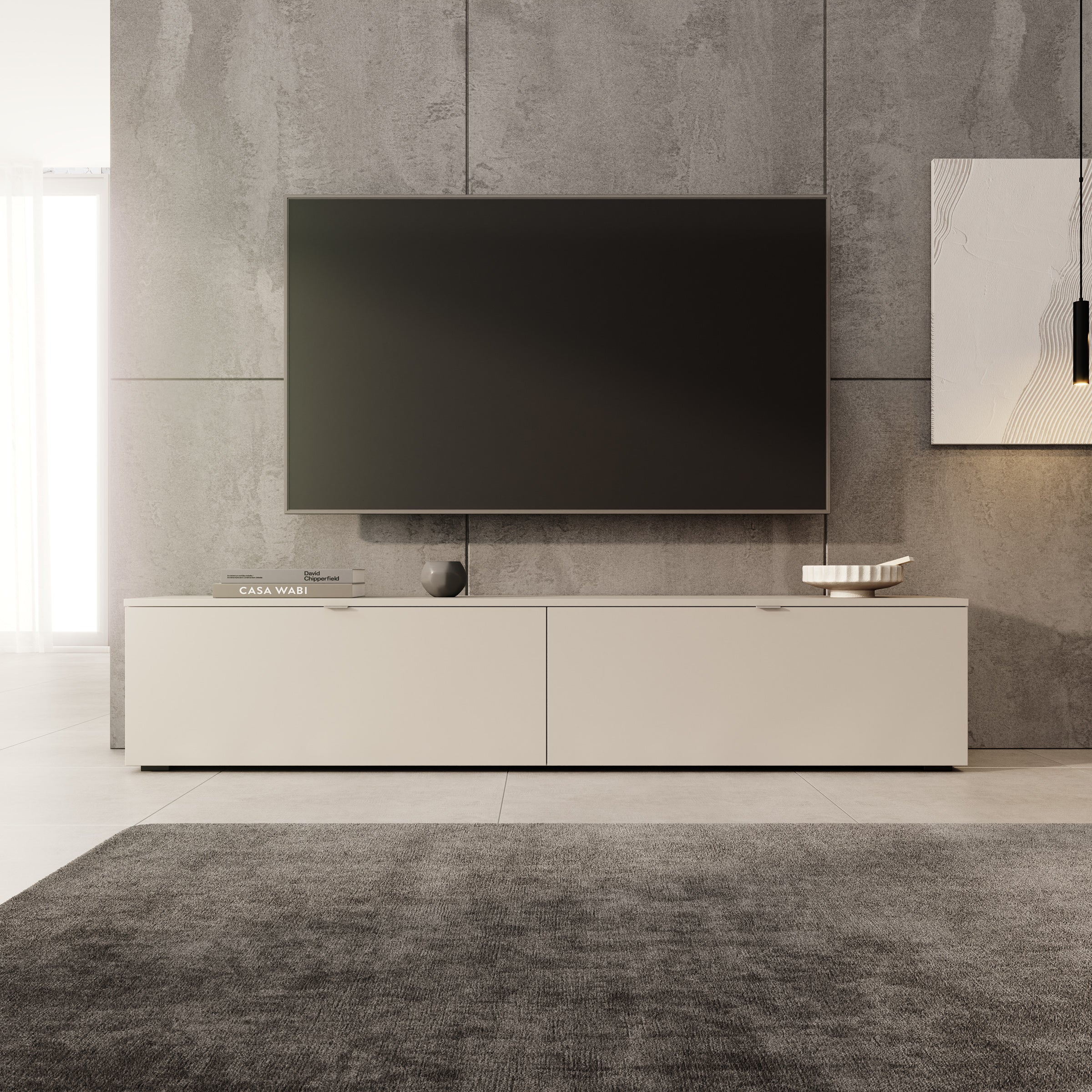 Lornes - TV-Meubel - Beige - 180x35x38 cm