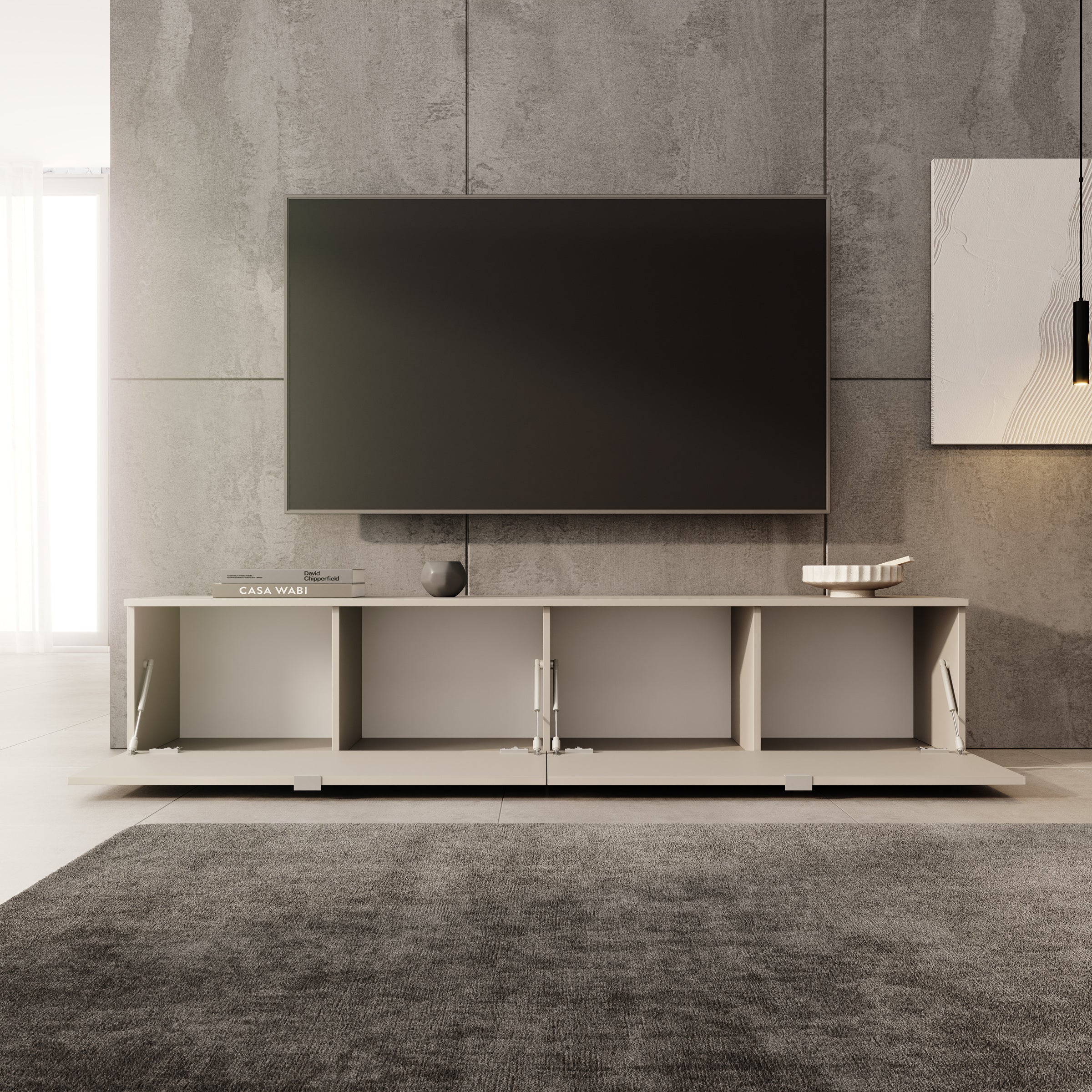 Lornes - TV-Meubel - Beige - 180x35x38 cm