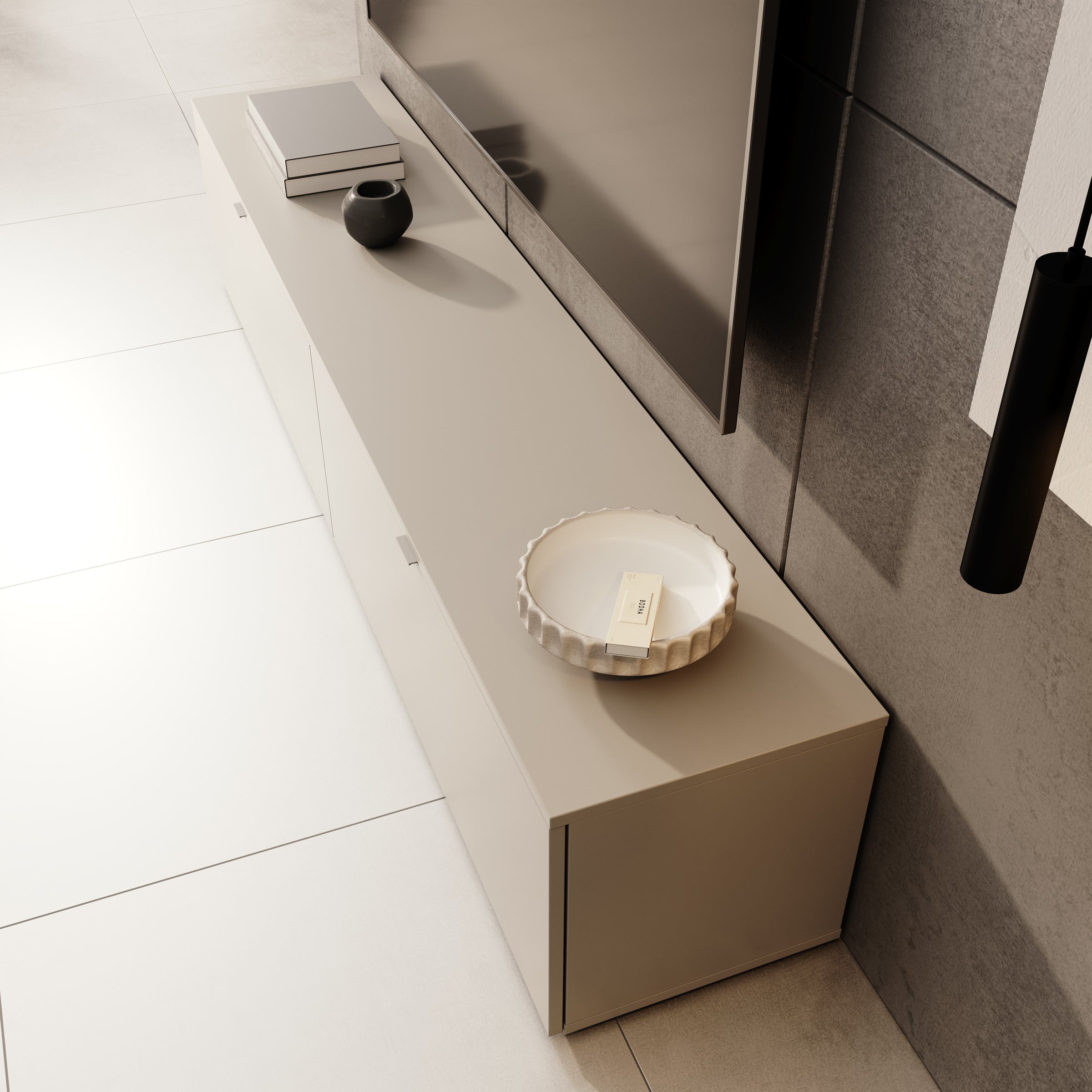 Lornes - TV-Meubel - Beige - 180x35x38 cm