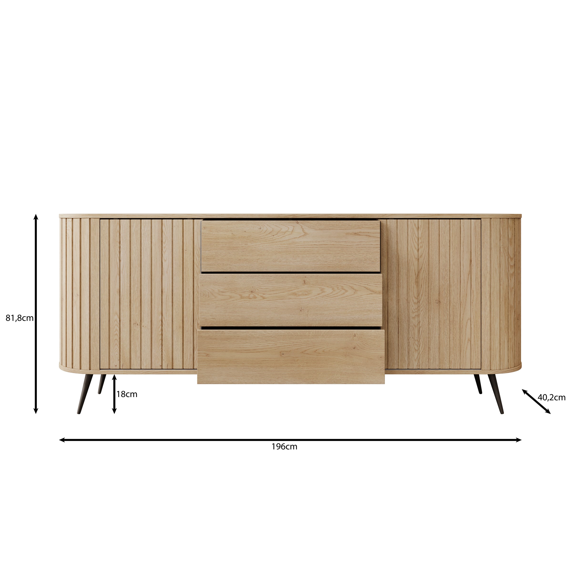 Loro - Dressoir - Eikenpatroon - 196x40x82 cm