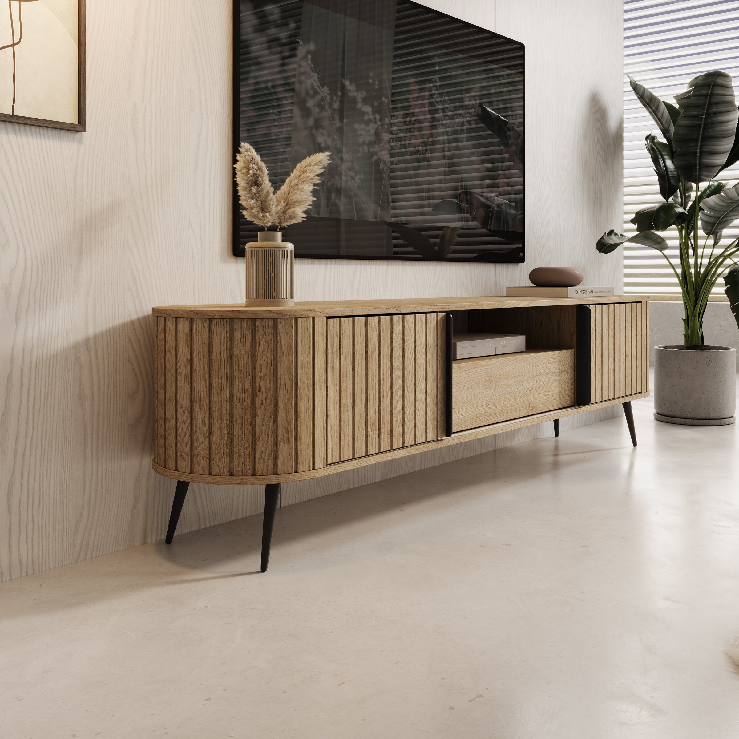 Loro - TV-Meubel - Eikenpatroon - 196x40x52 cm