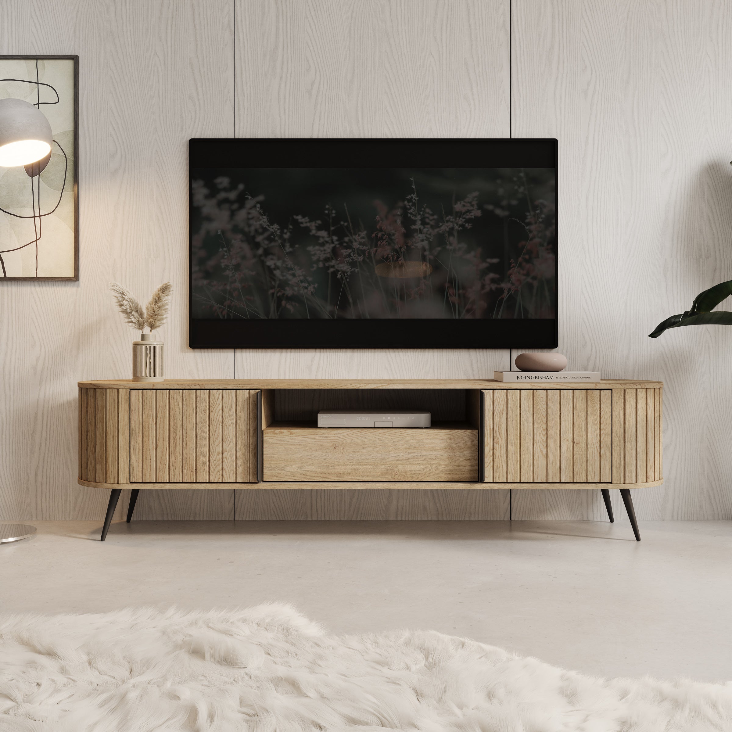 Loro - TV-Meubel - Eikenpatroon - 196x40x52 cm