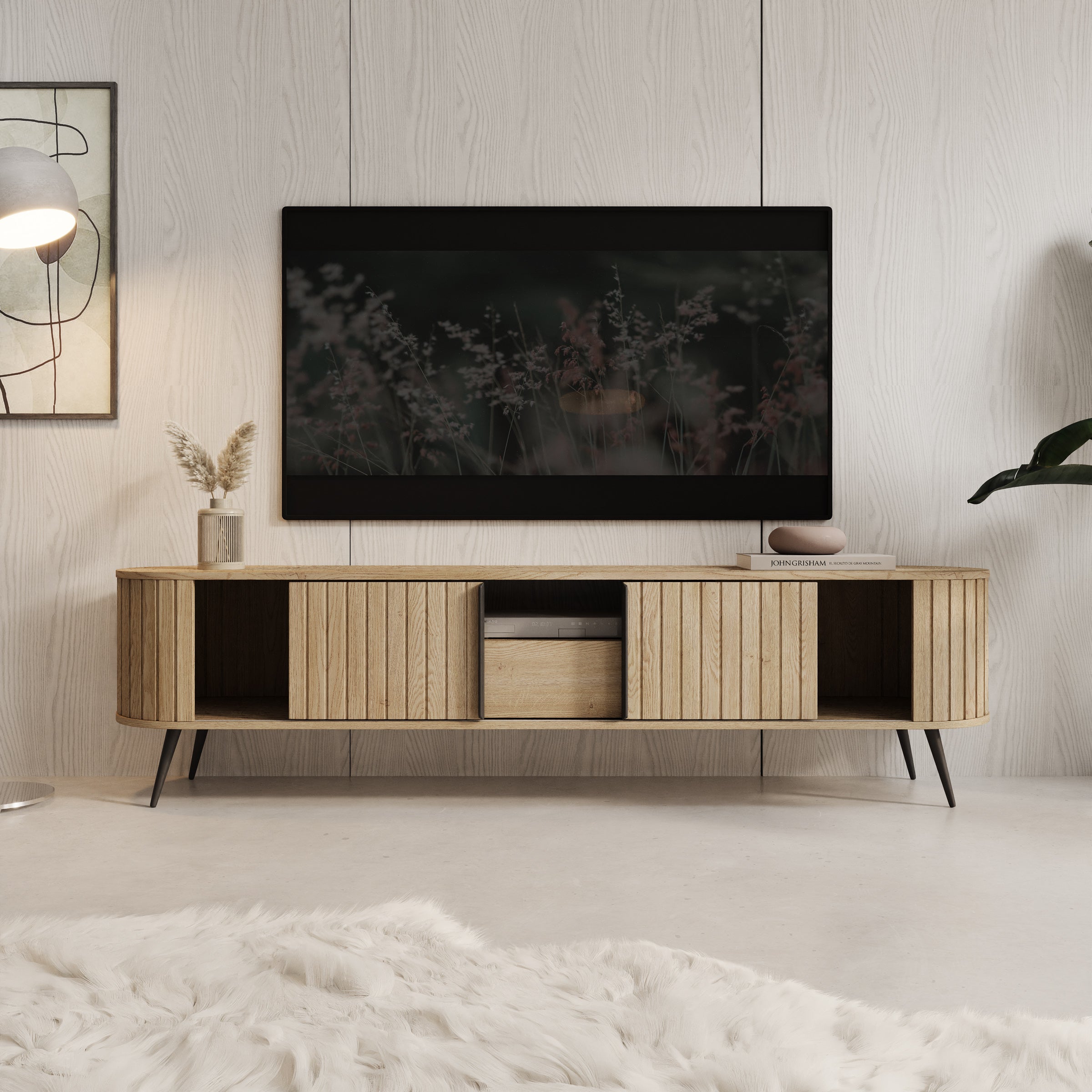 Loro - TV-Meubel - Eikenpatroon - 196x40x52 cm