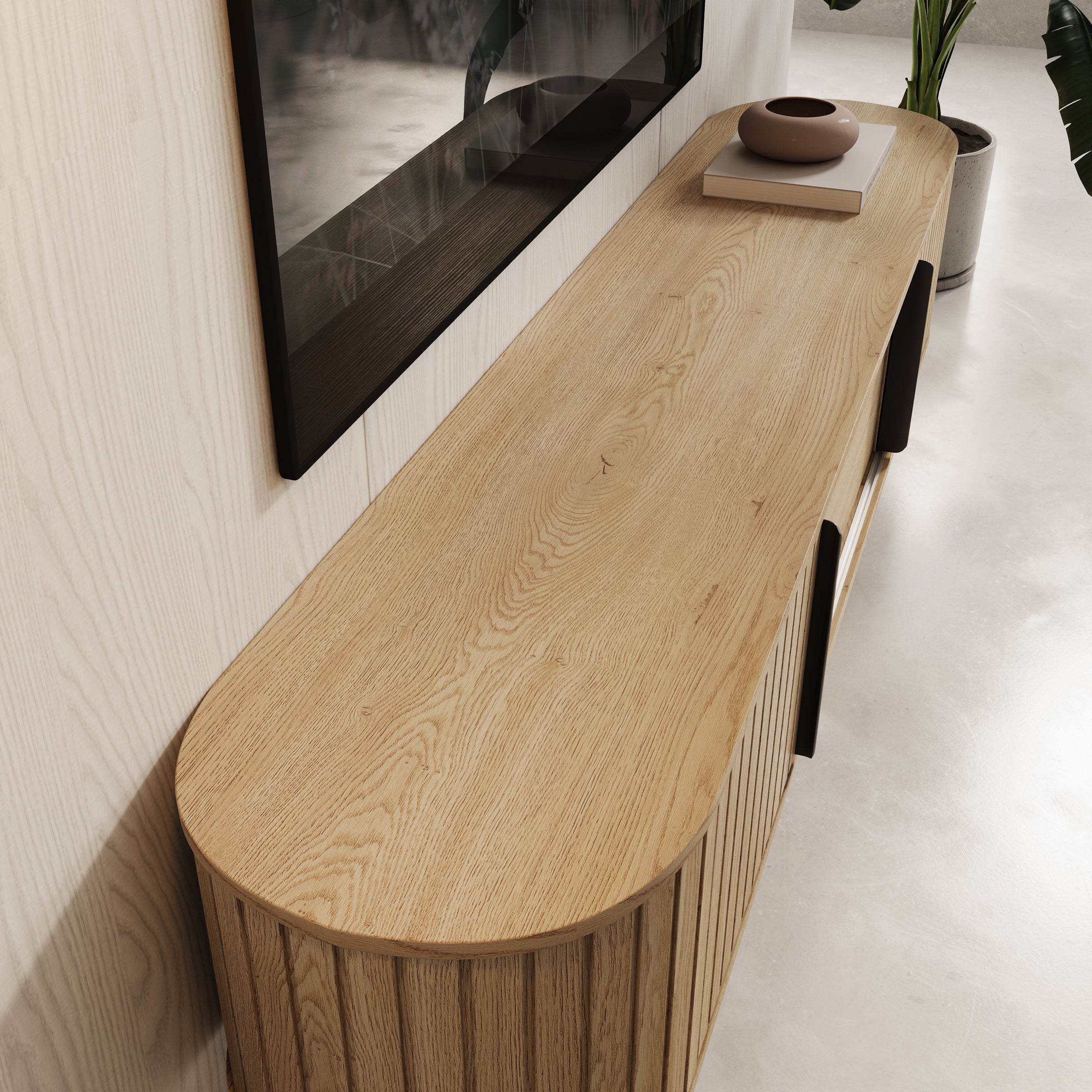 Loro - TV-Meubel - Eikenpatroon - 196x40x52 cm