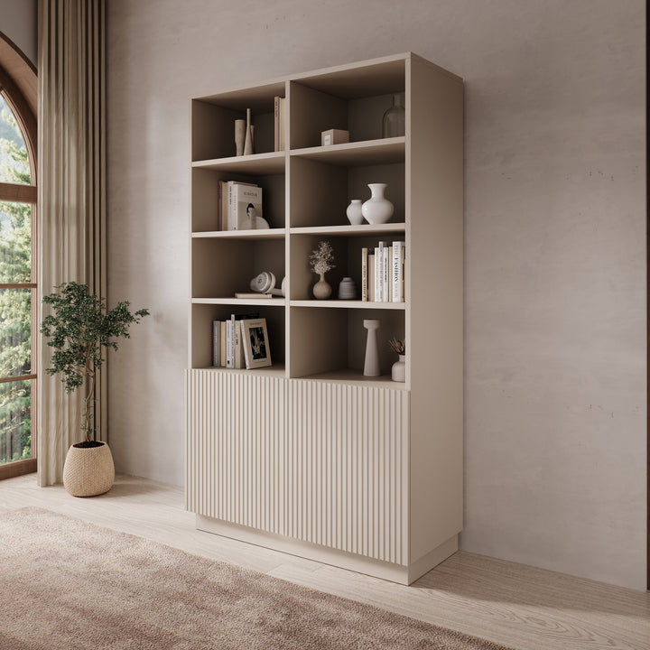 Lucera - Boekenkast - Beige - 100x42x173 cm
